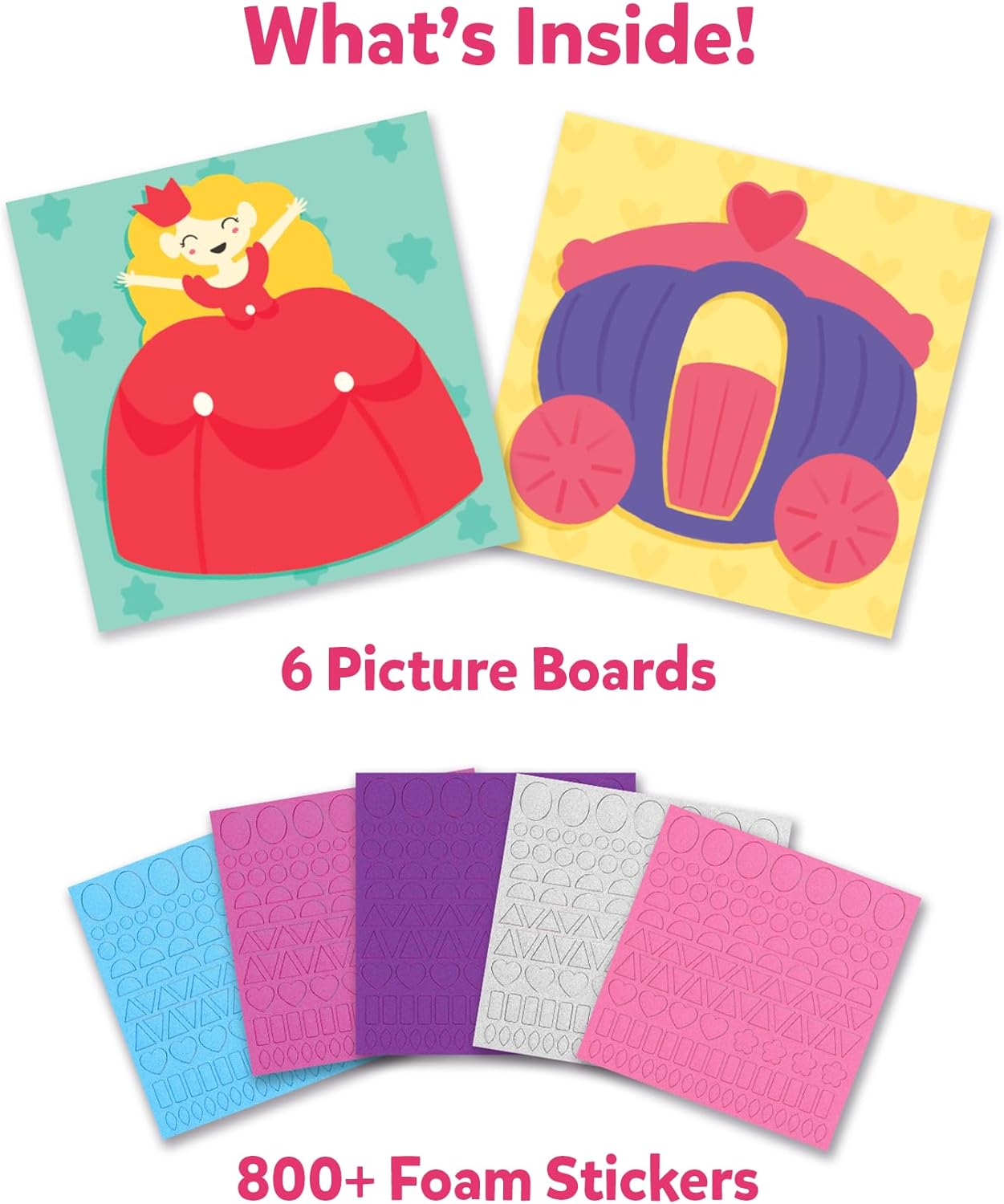 Skillmatics Foam Sticker Art Activity - Unicorns & Princesses, 800+ 3D Foam Stickers, Mess-Free Stocking Stuffers for Kids, DIY Felt Craft Kits, Christmas Gifts for Girls & Boys Ages 3, 4, 5, 6, 7