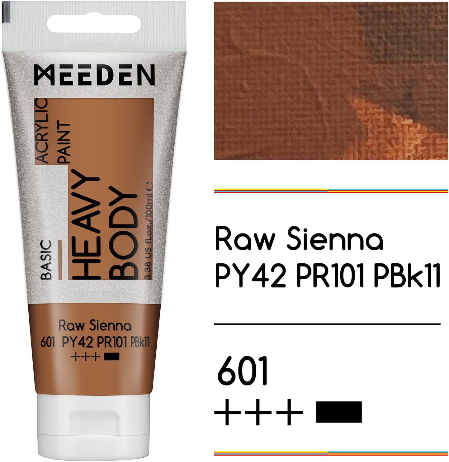MEEDEN Acrylic Paint Raw Sienna: Bundled with Titanium White Color - 100ml/3.38oz x 2 Bulk Heavy Body Acrylic Paint Tubes for Art Craft Painting