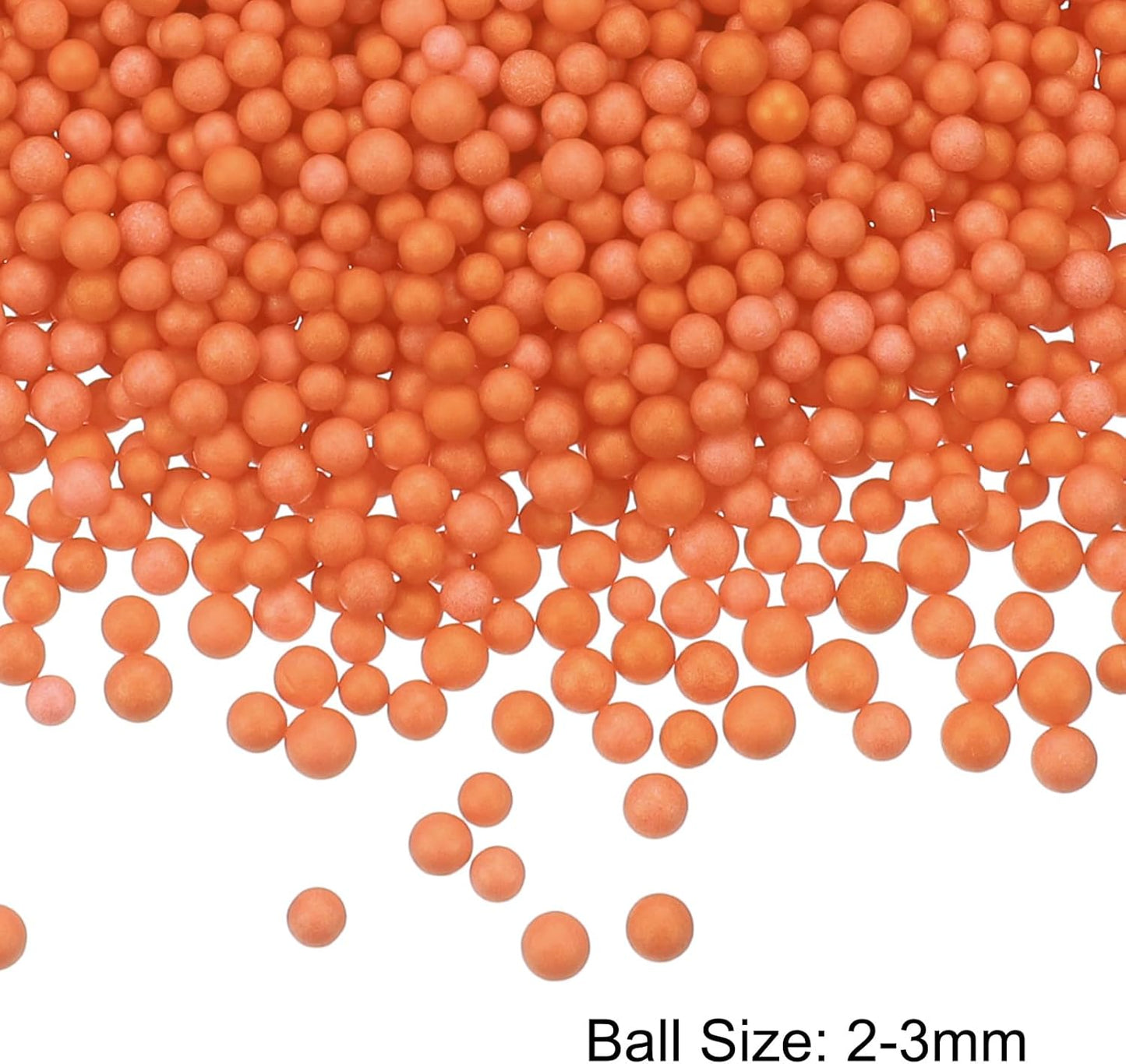 MECCANIXITY Foam Beads Foam Balls 2-3mm for Wedding and Party Decorations, Tiny Packing Balls, Arts DIY Crafts Supplies (Bright Orange,1 Pack Approx 8000pcs)