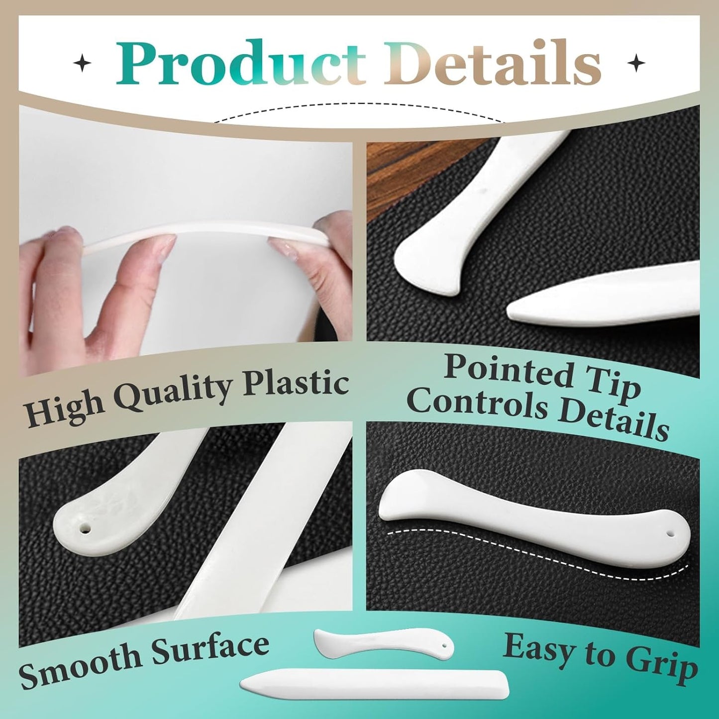 20 Pcs Bone Folder Tool - Plastic Bone Folder Paper for Card Making, Leather Cards, DIY Handmade Burnishing, Bookbinding Scoring, Folding Creasing Crafting Origami and Office Supplies