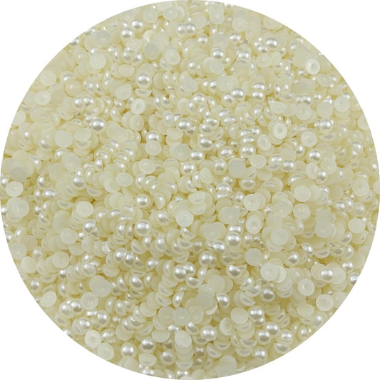 5000pcs 5mm Half Pearls for Crafts Flatback Round Half Pearl Beads for Jewelry Making Nail Art Scrapbook Craft Wedding Dress Decoration(Ivory White)