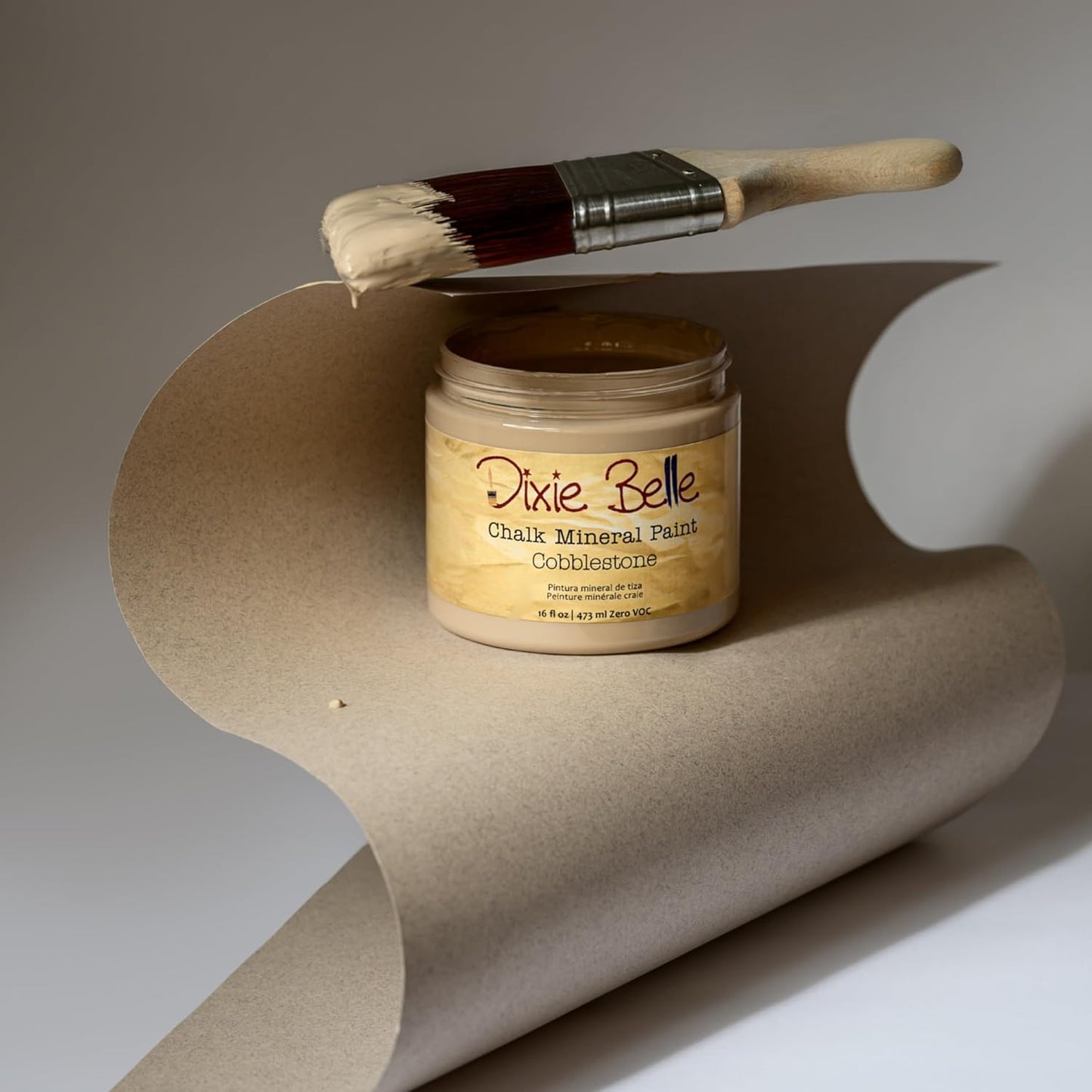 Dixie Belle Paint Company Chalk Finish Furniture Paint - Cobblestone (4oz) - Matte Weathered Stone Chic Chalk Mineral DIY Furniture Paint