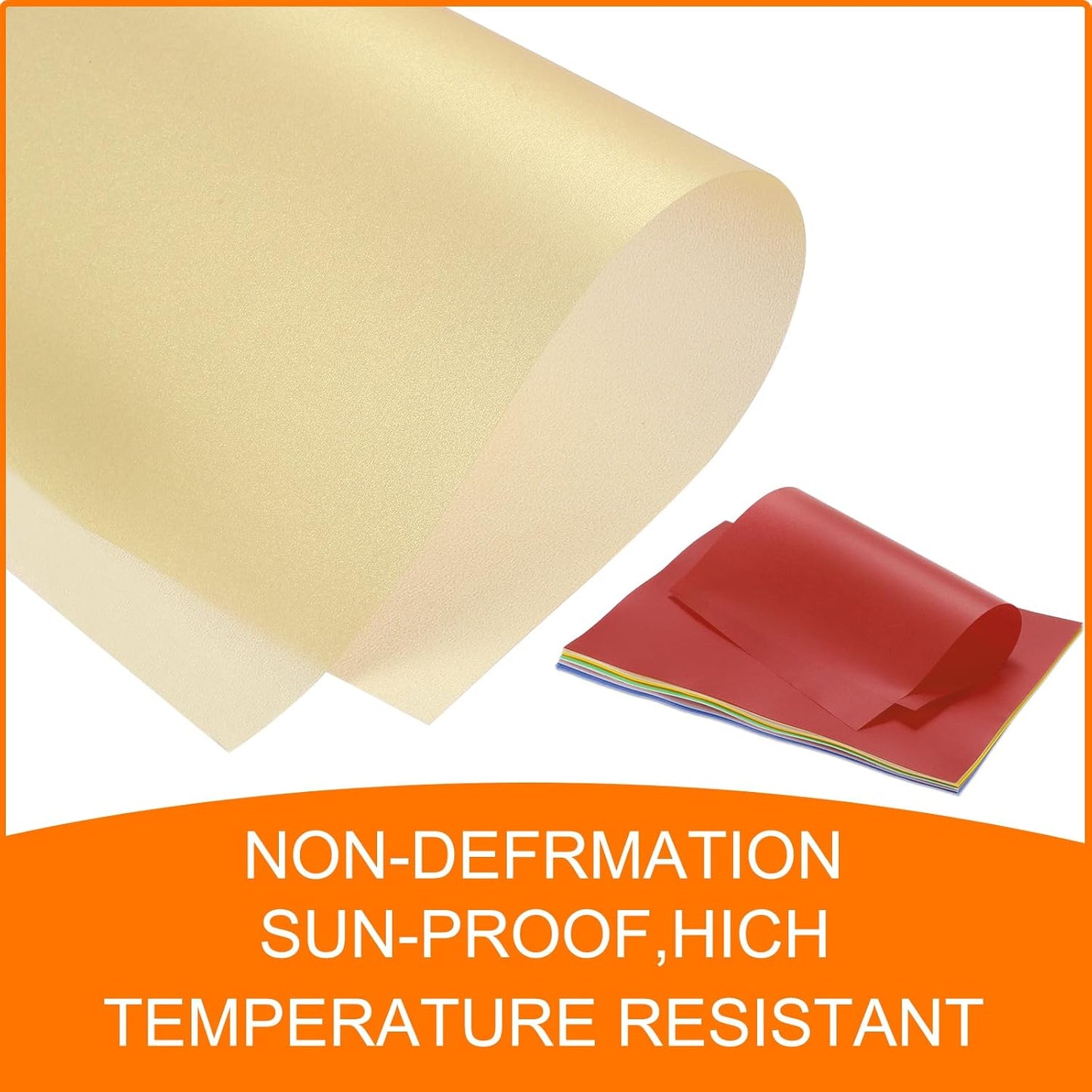 MECCANIXITY Colored Vellum Paper, 20 Sheet Orange Yellow Transparency 11.7 x 8.2 Printable Vellum Paper, Translucent Vellum Sheets for Printing Wedding Invitations, Ink Jet Laser Printer