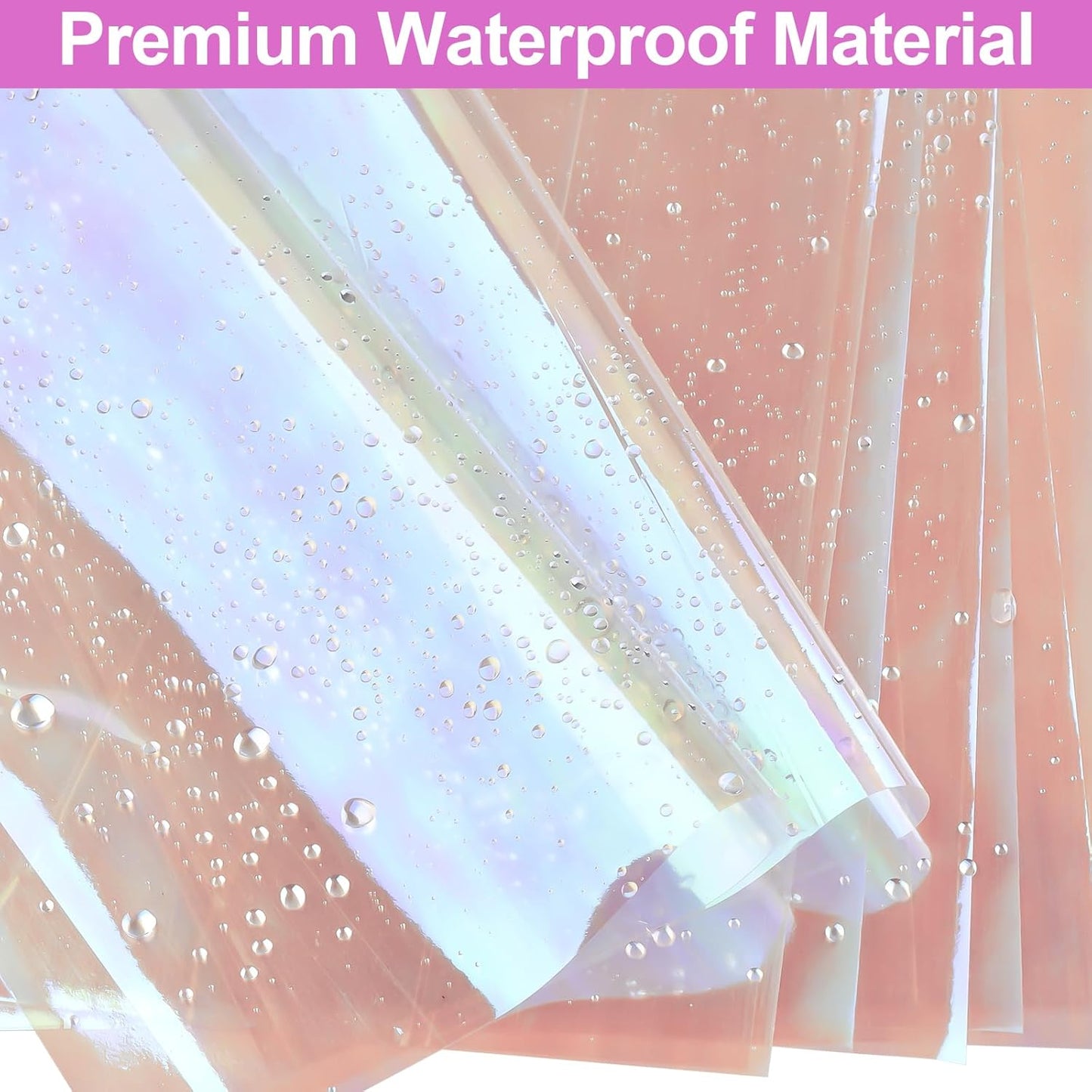 PEASUG 120 PCS Iridescent Cellophane Sheets, 6x8 Inches Holographic Candy Cellophane Wrap, Iridescent Paper for DIY Crafts Project, Art, Lights, Window Decoration