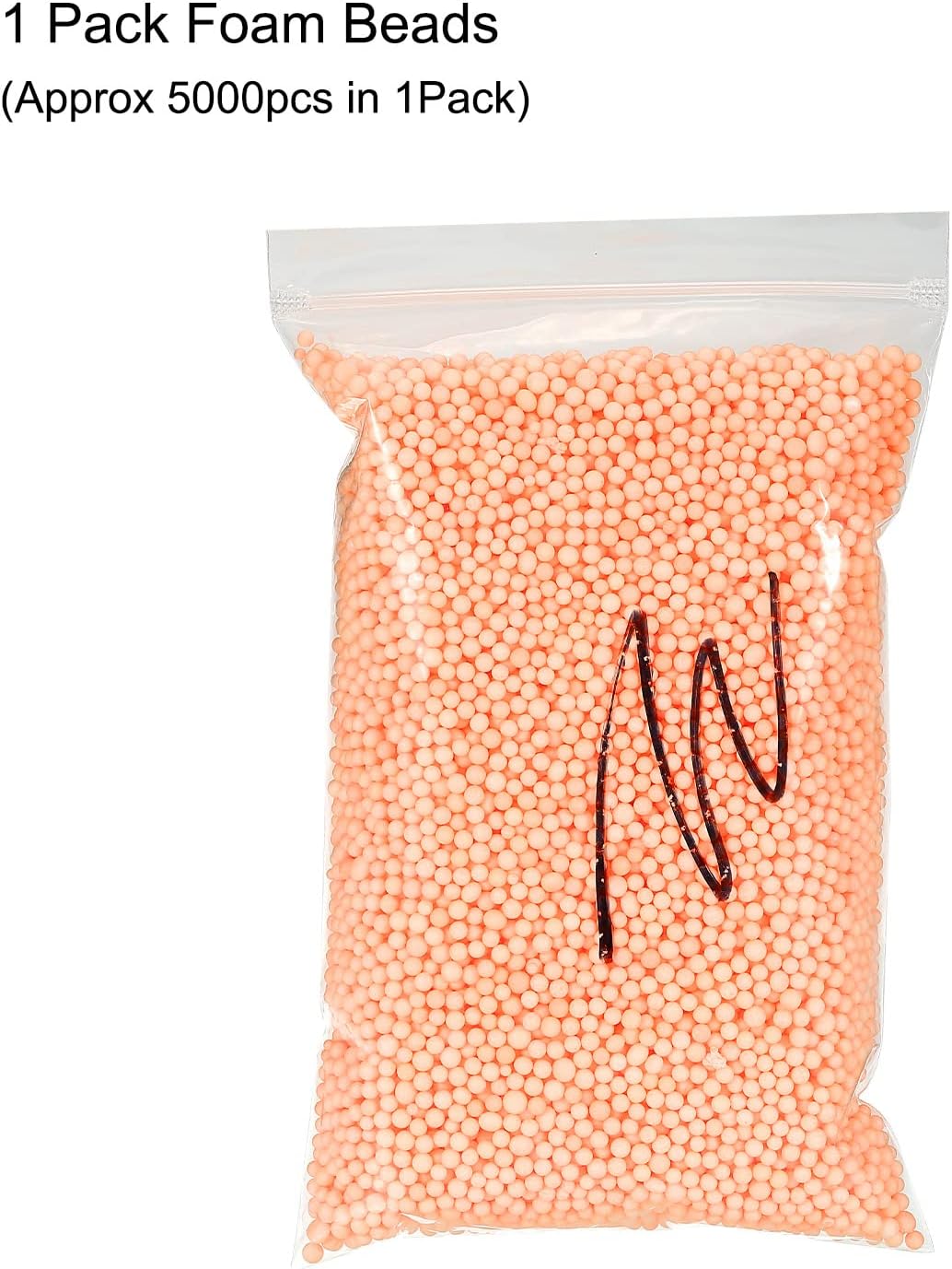MECCANIXITY Foam Beads Foam Balls 4-6mm for Wedding and Party Decorations, Tiny Packing Balls, Arts DIY Crafts Supplies (Orange,1 Pack Approx 5000pcs)