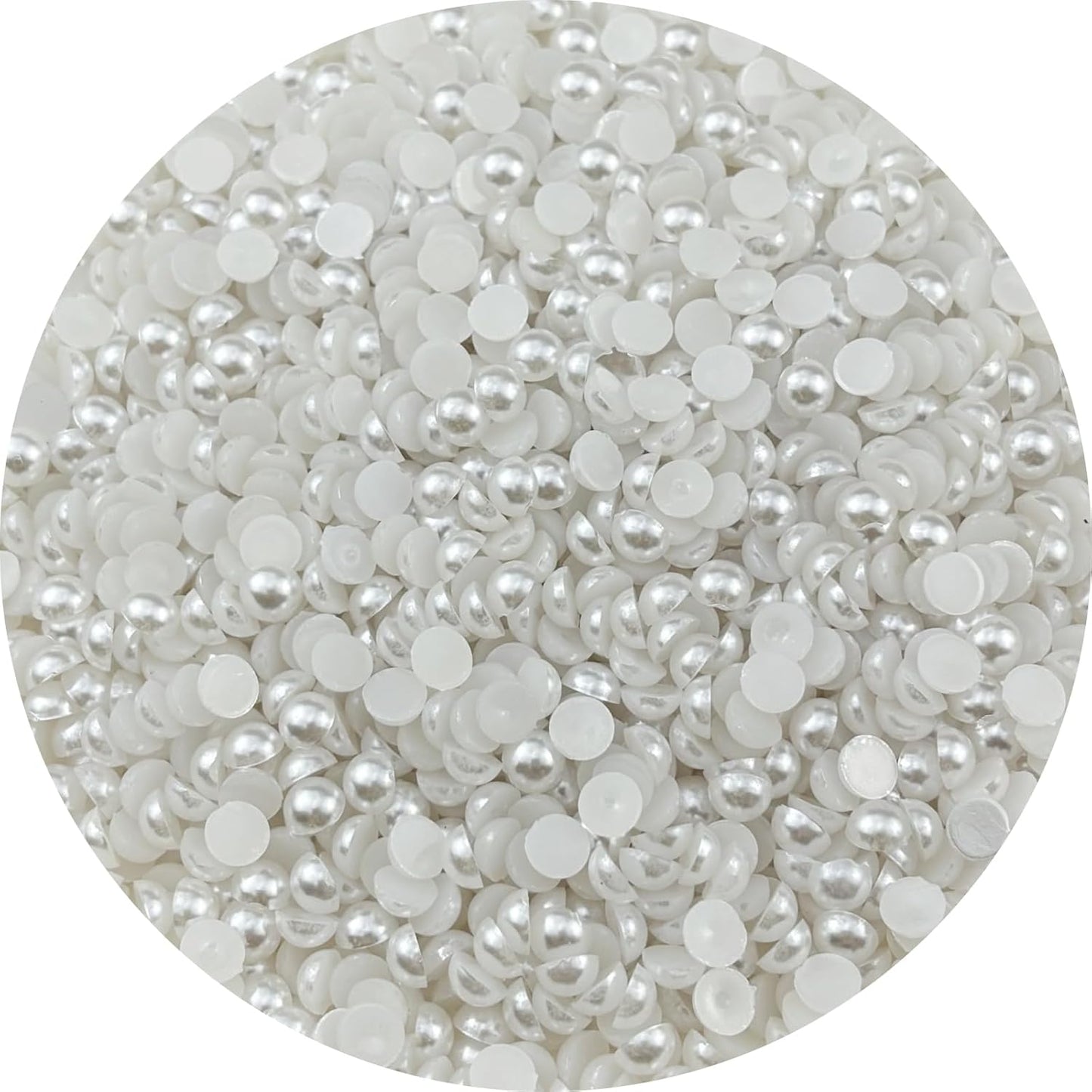 3000pcs 6mm Half Pearls for Crafts Flatback Round Half Pearl Beads for Jewelry Making Nail Art Scrapbook Craft Wedding Dress Decoration(White)