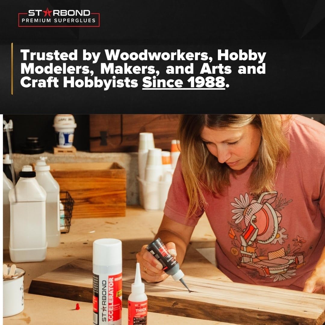 Premium Grade Cyanoacrylate (CA) Medium Super Glue by Starbond - 16 oz. Complete Refill KIT (453g) - with Extra Bottles, Caps, Microtips - for Woodturning, Pen Turning, Hobby, Lapidary, Acrylic Nails