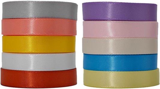 3/8 Double-Faced Satin Ribbon 50 Yards Set,“Morning Meadow”–10 Nature Colored Ribbon Bulk for Gift Wrapping, Crafts, Flower Bouquet, Easter, Wedding, Party Decor, Teacher Kids, Hair & Bows