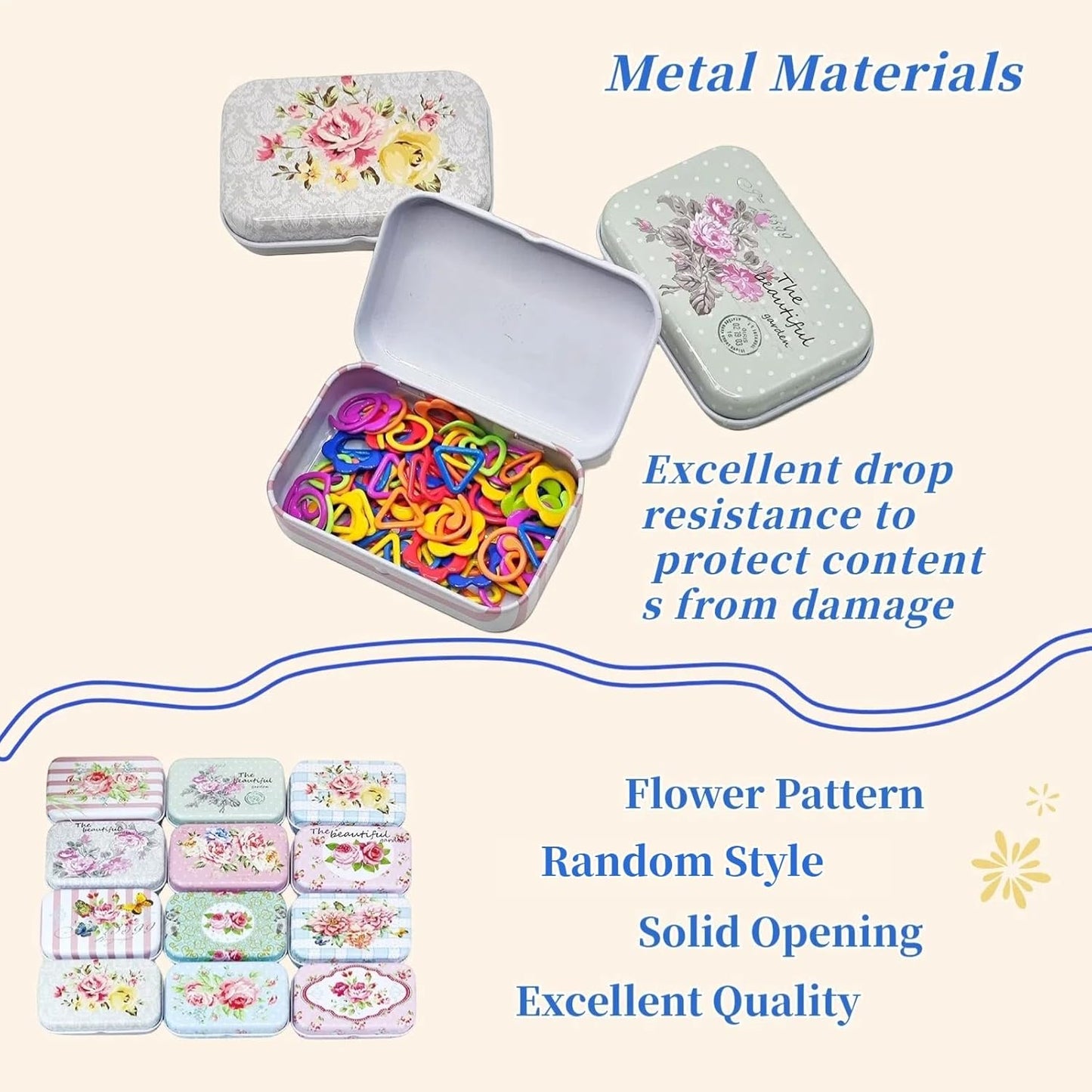 Metal Stitch Markers,Colorful Crochet Stitch Markers,Knitting Stitch Markers with Storage Case,Crochet Gift for Knitting Weaving Lovers (4 Styles)