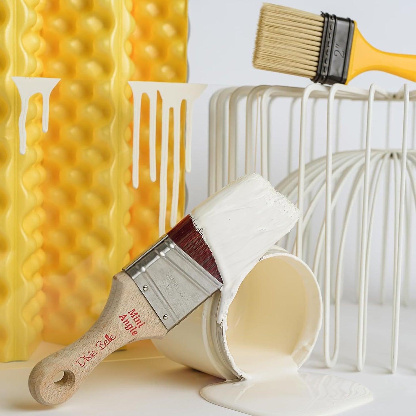 Dixie Belle Paint Company Chalk Finish Furniture Paint - Buttercream (16oz) - Matte Creamy White Chic Chalk Mineral DIY Furniture Paint