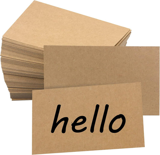 Bercoor 200 Pack Blank 3 x 5 Inch Index Cards, Heavy Study Cards, Note Cards for Office, School Learning, Kraft Paper