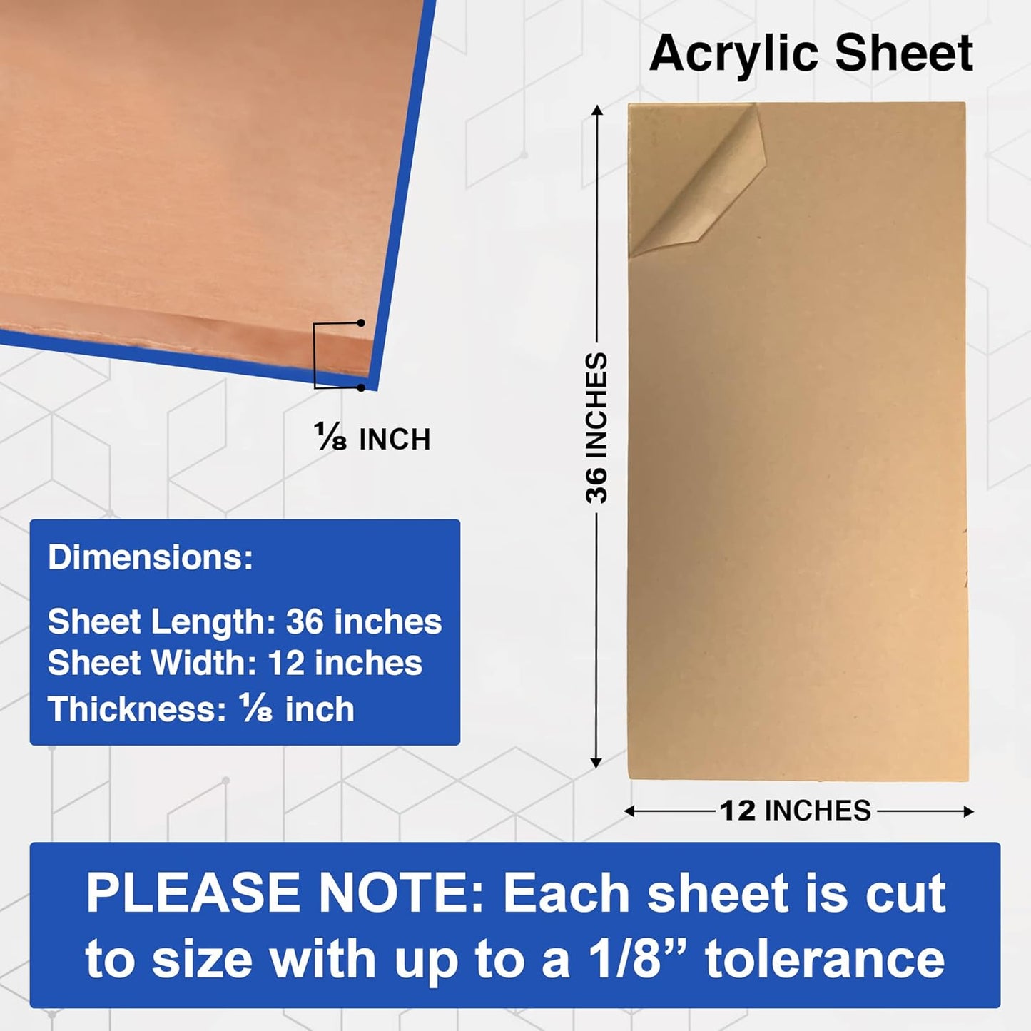 Duco USA-Made Clear Cast Acrylic Sheet 1/8 Inch Thick 12" x 36" - 2 Pack of Transparent Plexiglass Sheet - Lightweight Acrylic Board for Window Replacements, Displays, Signs, and More