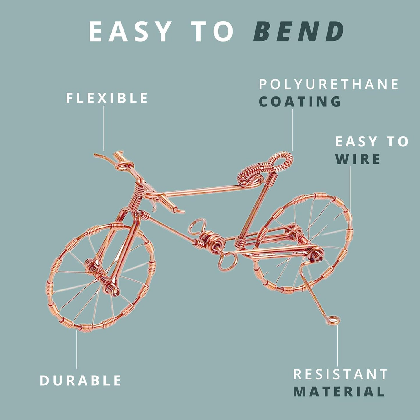 UTILE 18 20 22 24 Gauge 90 ft 99.9% Pure Soft Copper Wire for Electroculture Gardening, Jewelry Making, Crafting Wire Bendable, Plant Wire (Rose Gold 24)