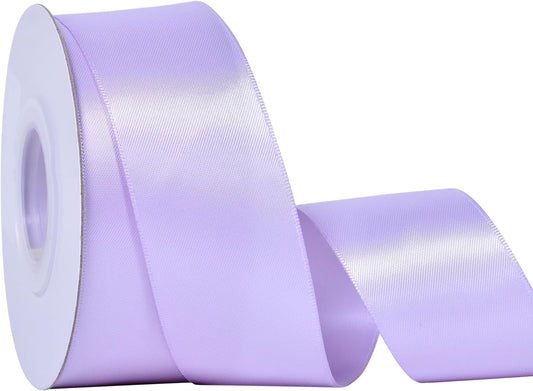 YAMA Light Purple Double Faced Satin Ribbon 1 1/2 Inch 25 Yards Lavender Ribbon for Crafts Bows Flower Bouquet Wedding Home Decor Gift Wrapping
