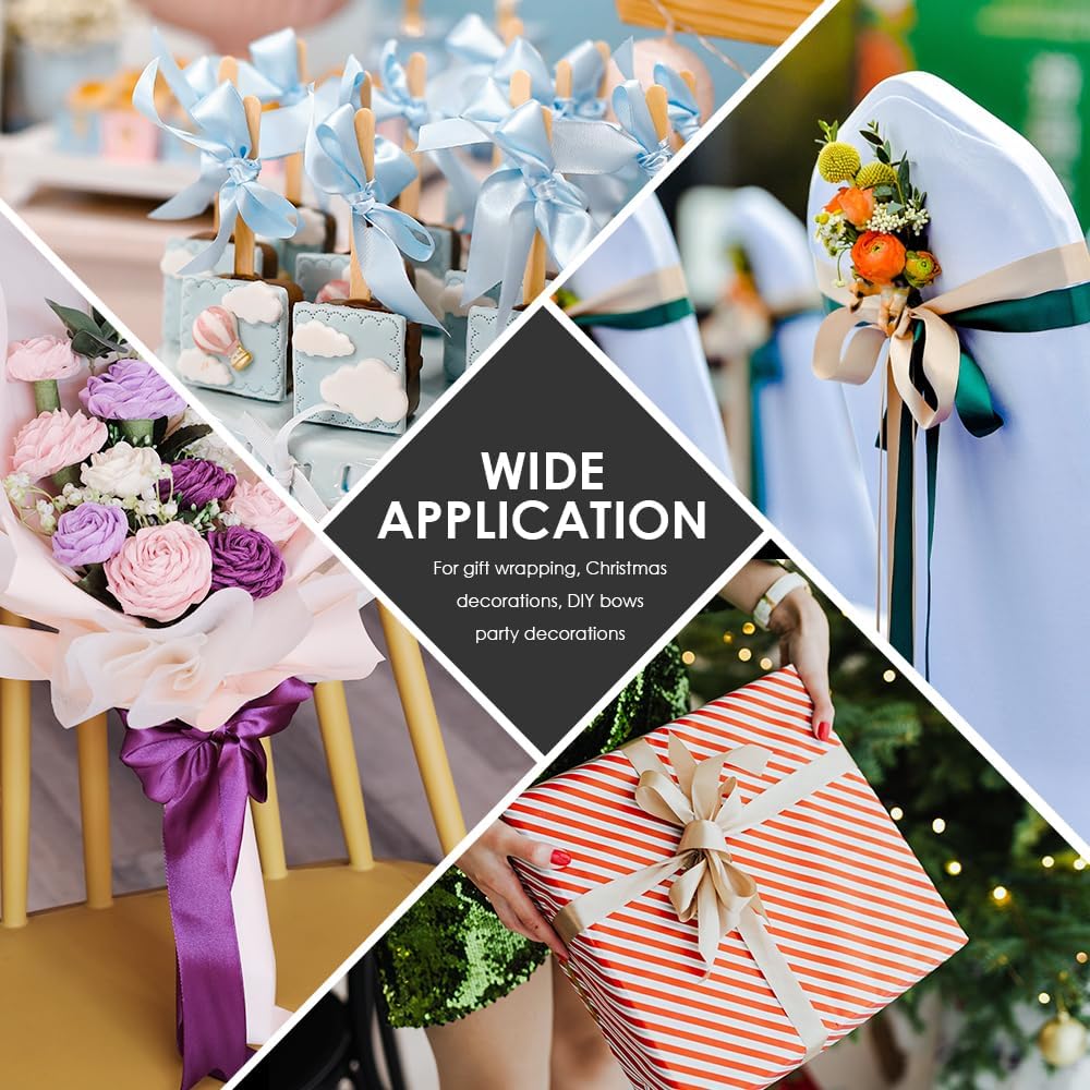 1/8" Wide x 100 Yards Single Face Polyester Satin Ribbon, Satin Ribbon for Crafts, Gift, Hair Bows, Wedding Party Decoration, Bow Making & Other Projects (Navy Blue)