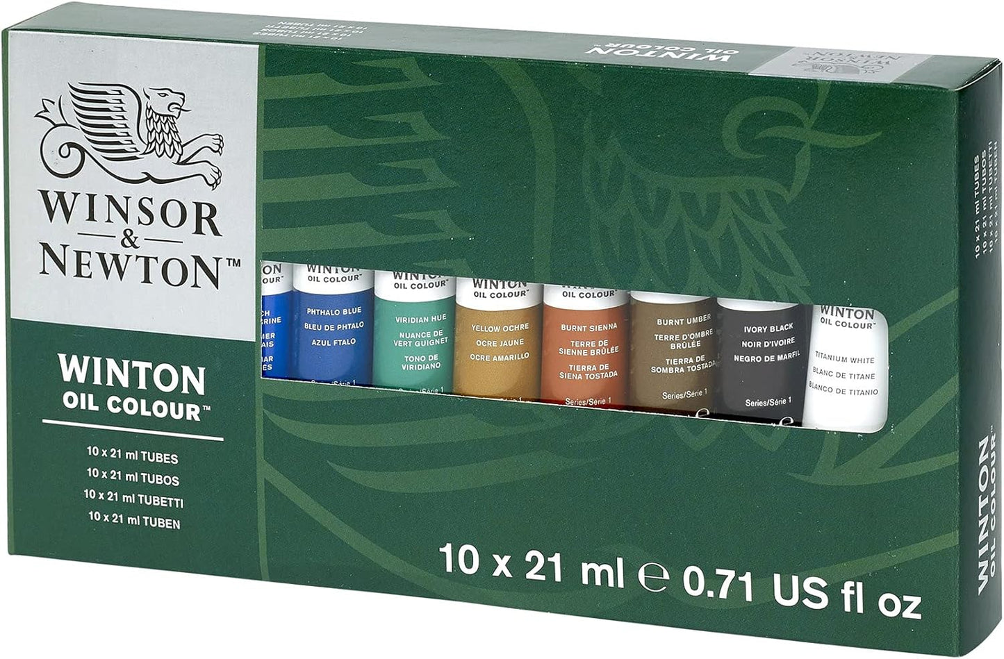 Winsor & Newton Winton Oil Paint, Set of 10 x 21ml Tubes