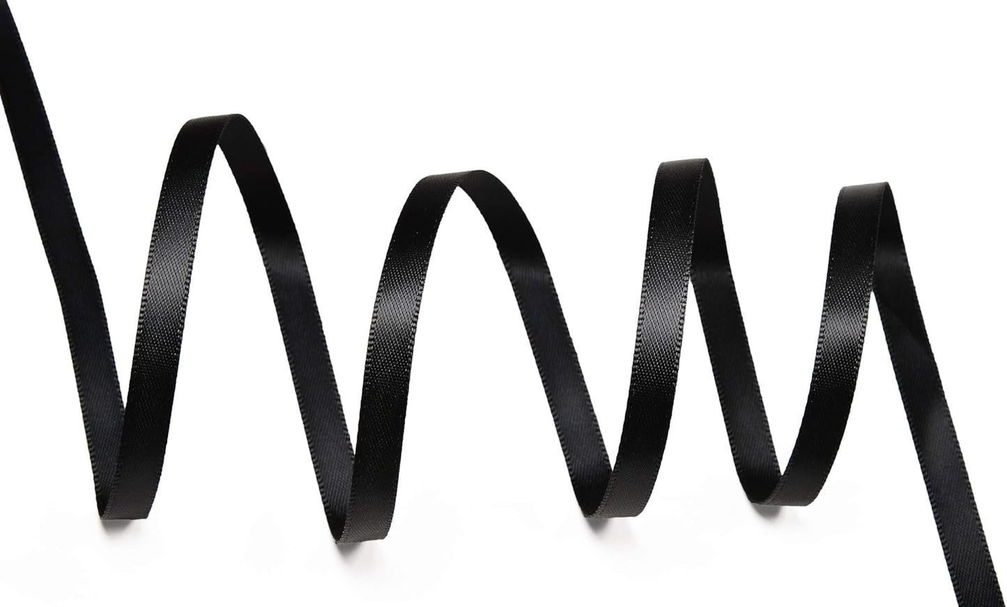 YAMA Black Double Faced Satin Ribbon 1/4 Inch 25 Yards Thin Black Ribbon for Gift Wrapping Crafts Bows Wedding Party Decoration
