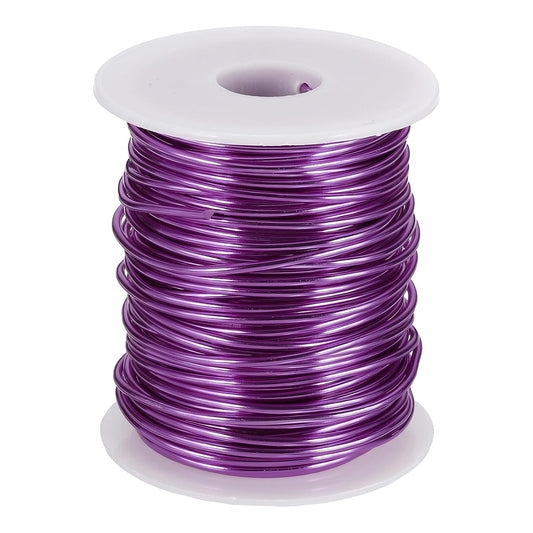 uxcell 12 Gauge / 2mm Anodized Aluminum Wire for Jewelry Craft Making, 102 Feet Bendable Flexible Wire for DIY Home Decor Gardening Sculpture, Purple