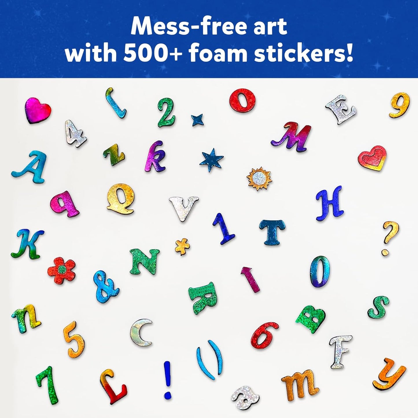 Skillmatics Foil Fun - Letter & Number Stickers, Mess-Free Art, Project Kits, DIY Colorful Creative Activity, Gifts for Ages 5, 6, 7, 8, 9, and Up