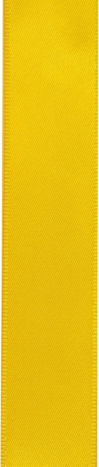 LIUYAXI Yellow Satin Ribbon, Double Faced 1/2" X Continuous 25 Yards Ribbons Perfect for Gift Wrapping Bows Bouquet Wedding Craft and More