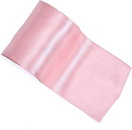 YAMA Rose Gold Double Faced Satin Ribbon, 4 Inch 5 Yards, Dusty Pink Ribbon Great for Crafts Bows Flower Bouquet Wedding Home Decor Gift Wrapping