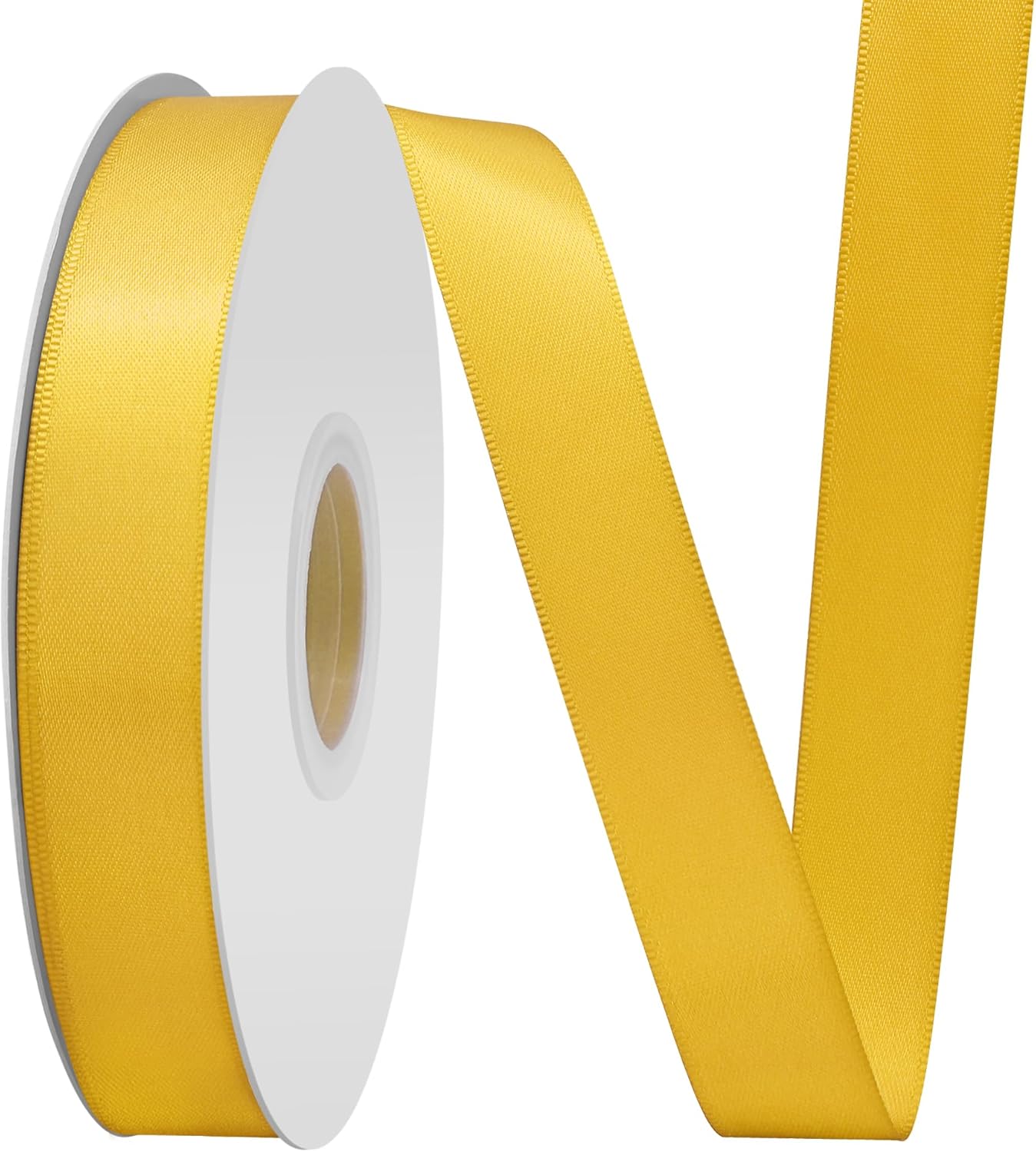 Maize Satin Ribbon 3/4" X 50 Yards Solid Color Double Faced Ribbons Perfect for Crafts Wedding Decor Bow Making Arts Sewing and More
