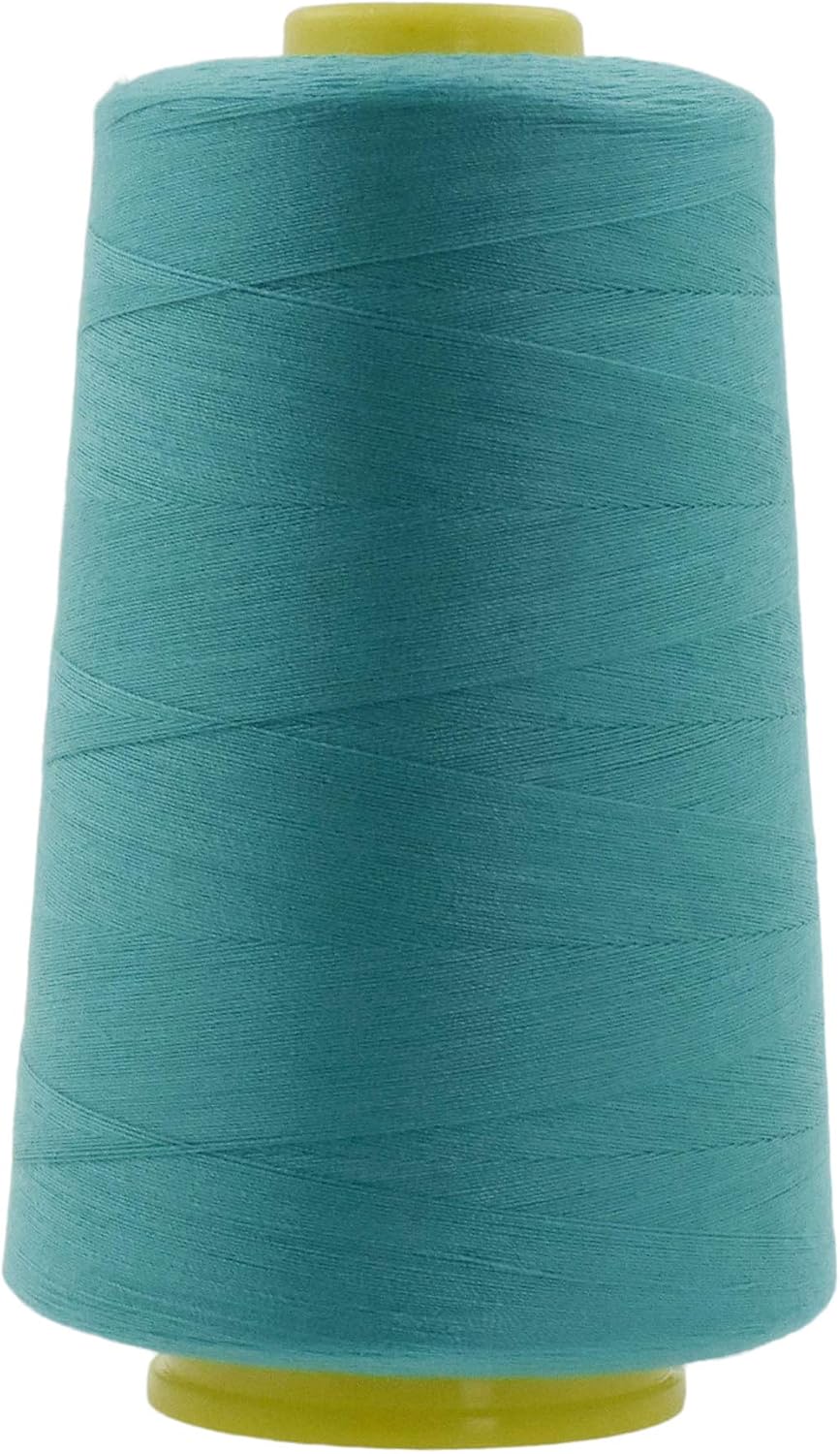Mandala Crafts 4 Pack of Serger Threads Cones Spools - 20S/2 24000 Yards Polyester Turquoise Threads for Sergers Machine and Overlock Quilting Sewing Machine