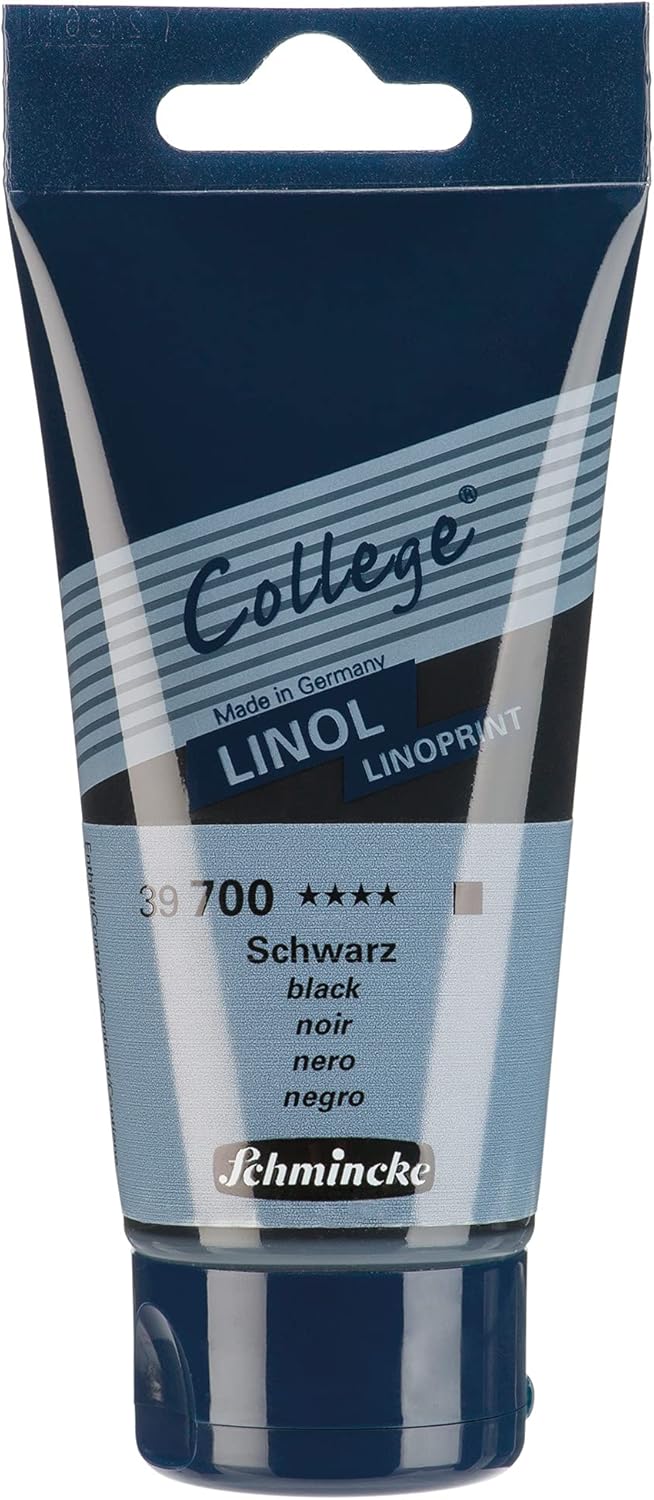 Schmincke - College Linol, Artists' Black Lino Printing Ink, 75 ml Tube, Water-Based, Lightfast, Even Print
