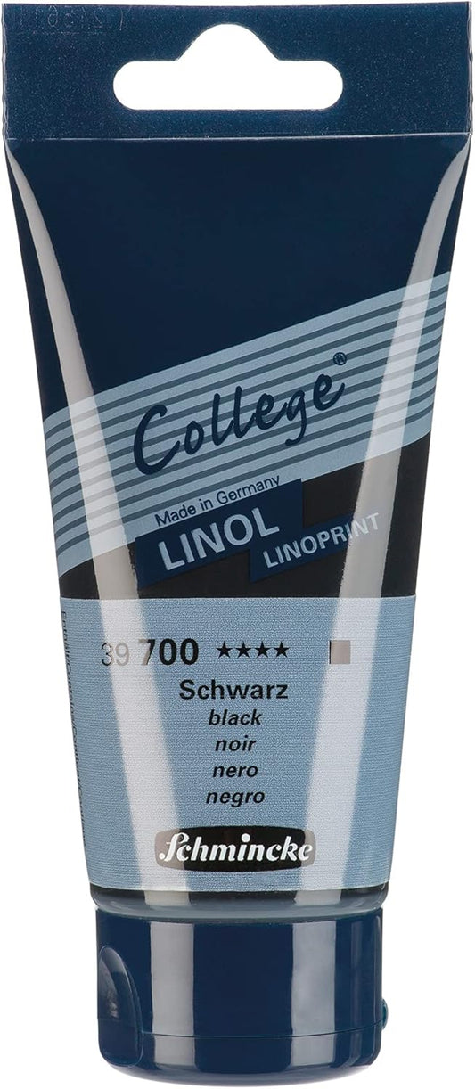 Schmincke - College Linol, Artists' Black Lino Printing Ink, 75 ml Tube, Water-Based, Lightfast, Even Print