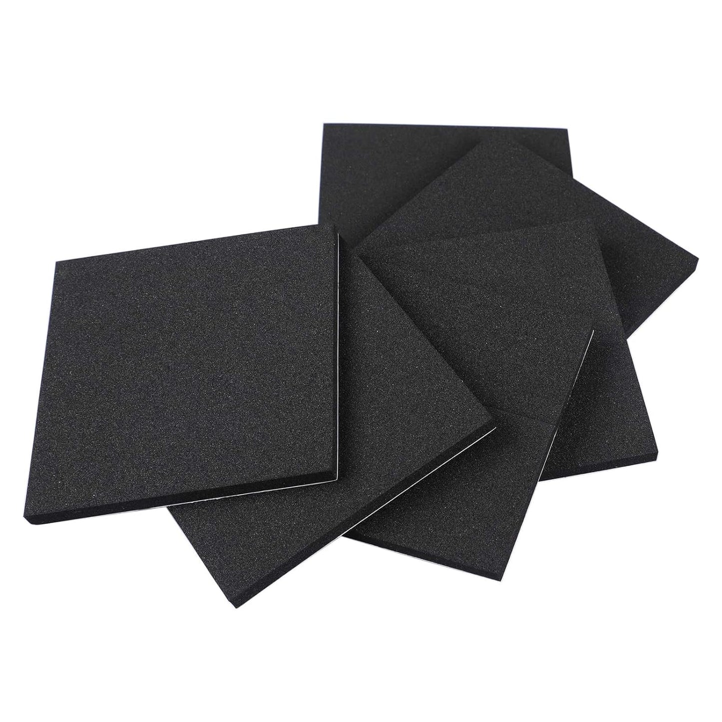 MAGZO 6Pcs Adhesive Foam Padding 1/4 in Thick X 4 in X 4 in,Closed Cell Foam Sheets Neoprene Rubber Self Stick Pads Anti Vibration Pads,Black (4in x 4in x 1/4in, 6Pcs)
