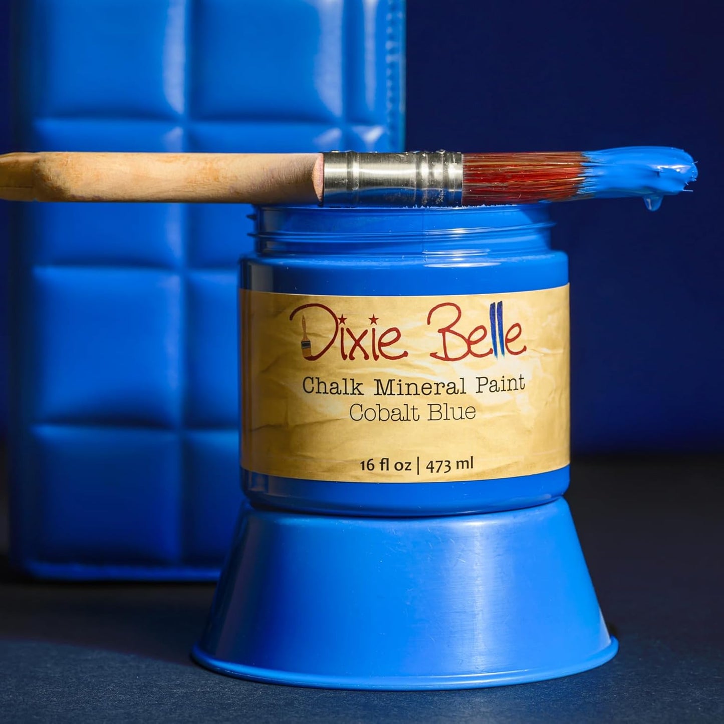 Dixie Belle Paint Company Chalk Finish Furniture Paint - Cobalt Blue (8oz) - Matte Vibrant Blue Chic Chalk Mineral DIY Furniture Paint