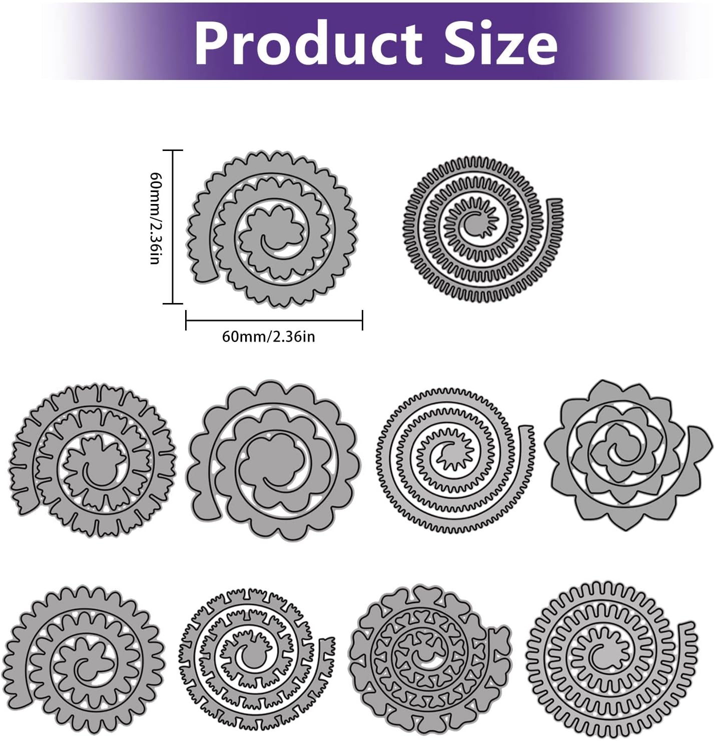 10pcs 3D Layering Rose Metal Cutting Dies, Daisy Flower Garland Wedding Cut Stencils, Blossom Screw Flower Die Cuts, Metal Embossing Stencils Template Mould