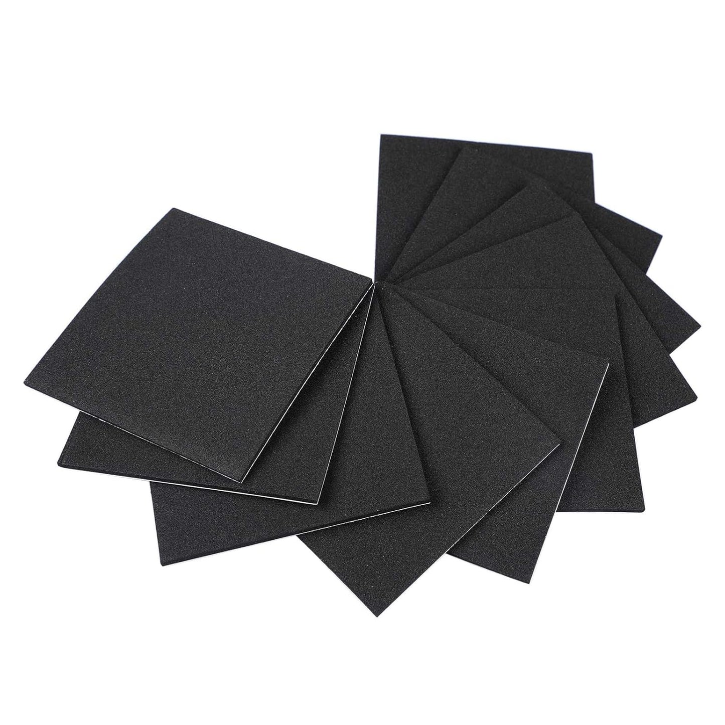 MAGZO 10Pcs Adhesive Foam Padding 1/8 in Thick X 4 in X 4 in,Closed Cell Foam Sheets Neoprene Rubber Self Stick Pads Anti Vibration Pads,Black (4in x 4in x 1/8in, 10Pcs)