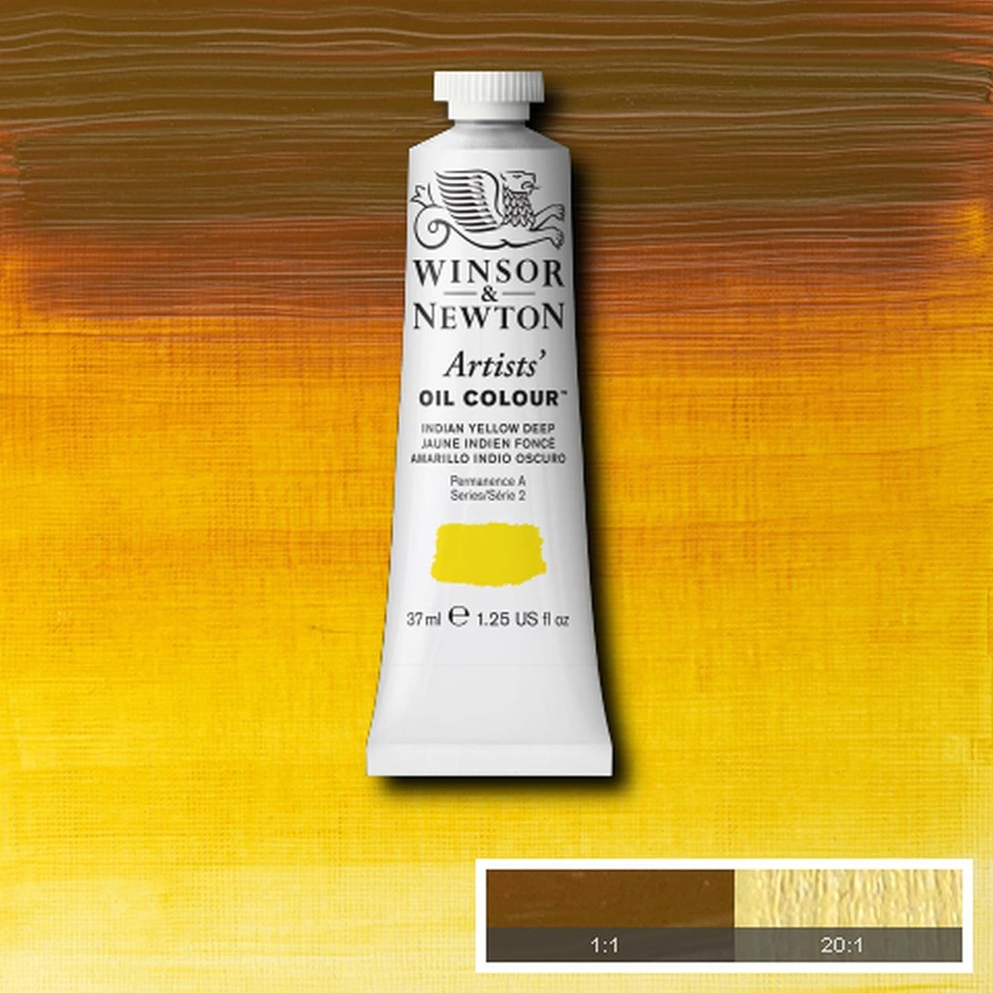 Winsor & Newton Artists' Oil Color, 37ml (1.25 oz) Tube, Indian Yellow Deep