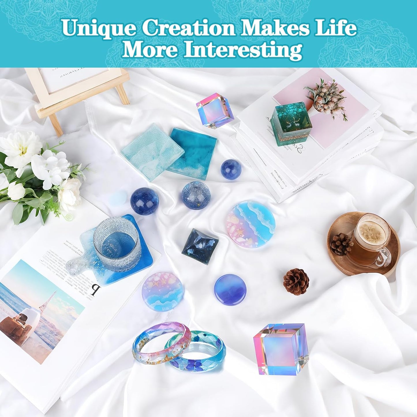 EKACO 500g UV Resin, Upgraded Hard Type Crystal Clear Ultraviolet Epoxy Resin Hard for Craft Jewelry Making, Craft Decor, Key Chain Making