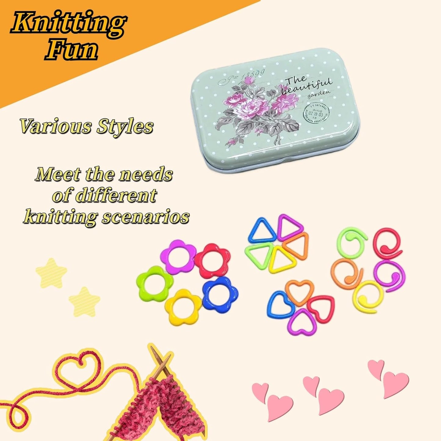 Metal Stitch Markers,Colorful Crochet Stitch Markers,Knitting Stitch Markers with Storage Case,Crochet Gift for Knitting Weaving Lovers (Spiral)