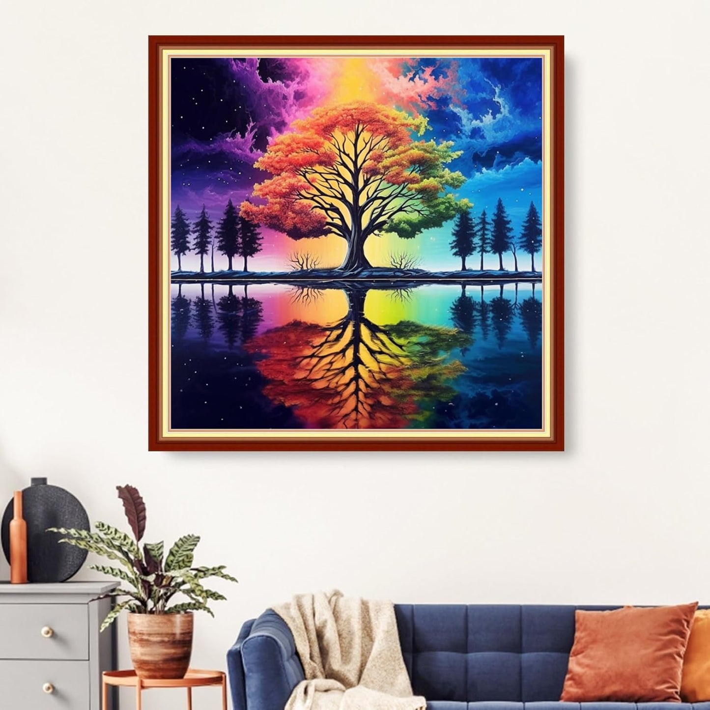 Artvxeay Cross Stitch Kits Stamped Full Range of Embroidery Kits for Beginners Adults 11CT Pattern Stitch Embroidery Kits Needlepoint Kits DIY - (Colorful Tree 18x18 inch)