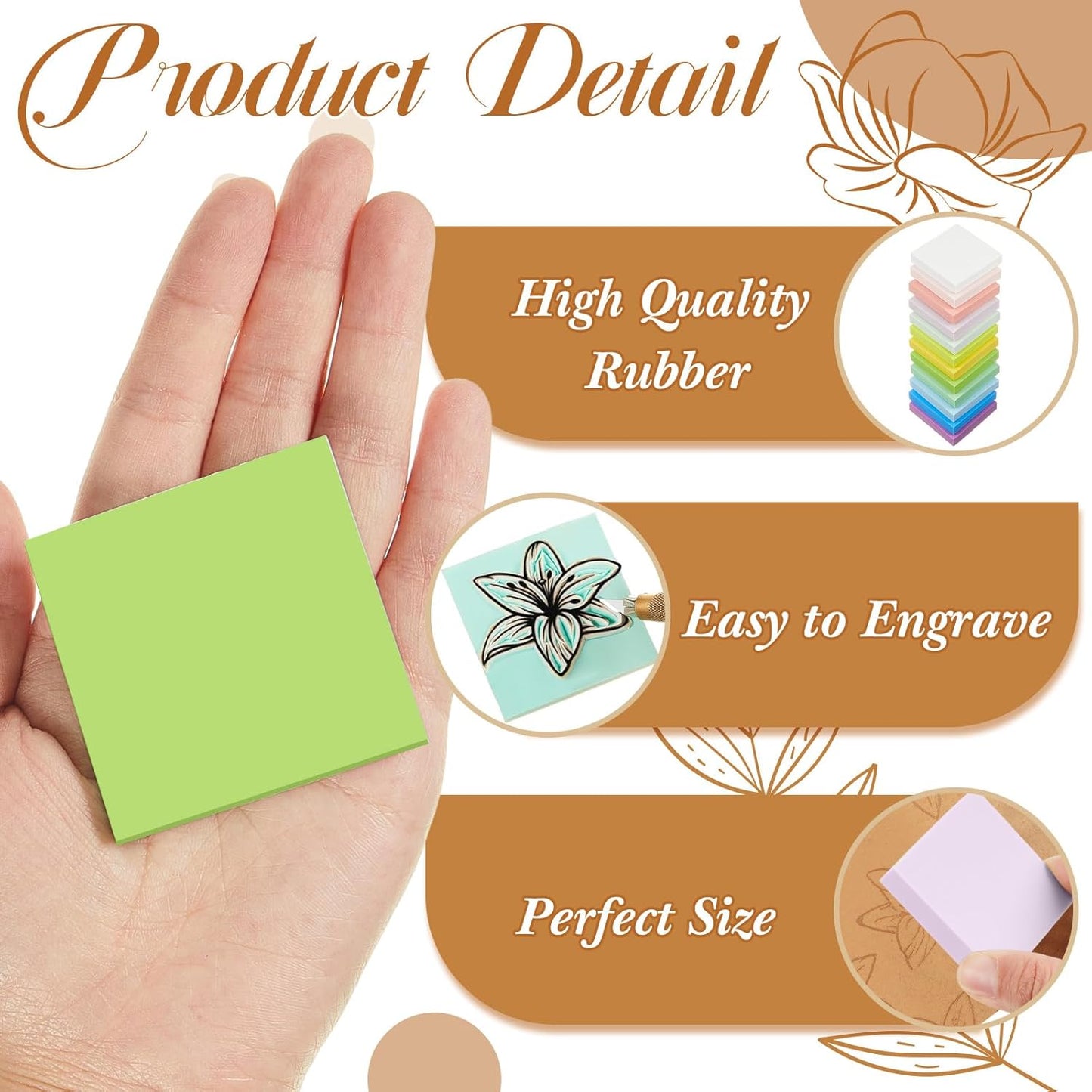 Frienda 24 Pcs 2" x 2" Rubber Carving Blocks Linoleum Blocks for Printmaking, Stamp Making, DIY Crafting, Scrapbook, Painting, Soft and Easy to Carve (Multicolor)