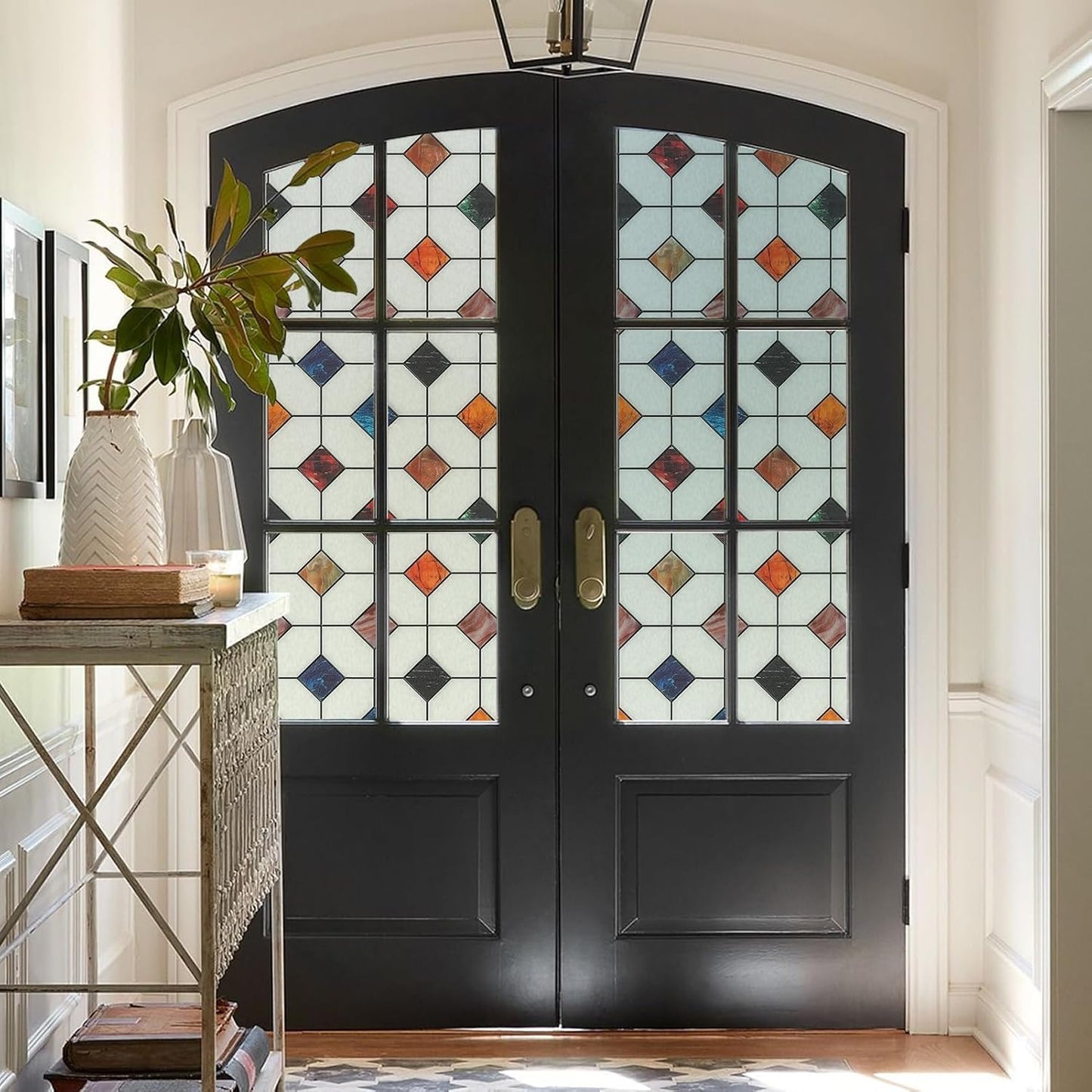 DKTIE Window Privacy Film Frosted Glass Static Cling UV Sun Blocking Heat Control Window Tint Day and Night Insulation Home Bathroom Door Decorative (S533, 23.6in X 78.7in)