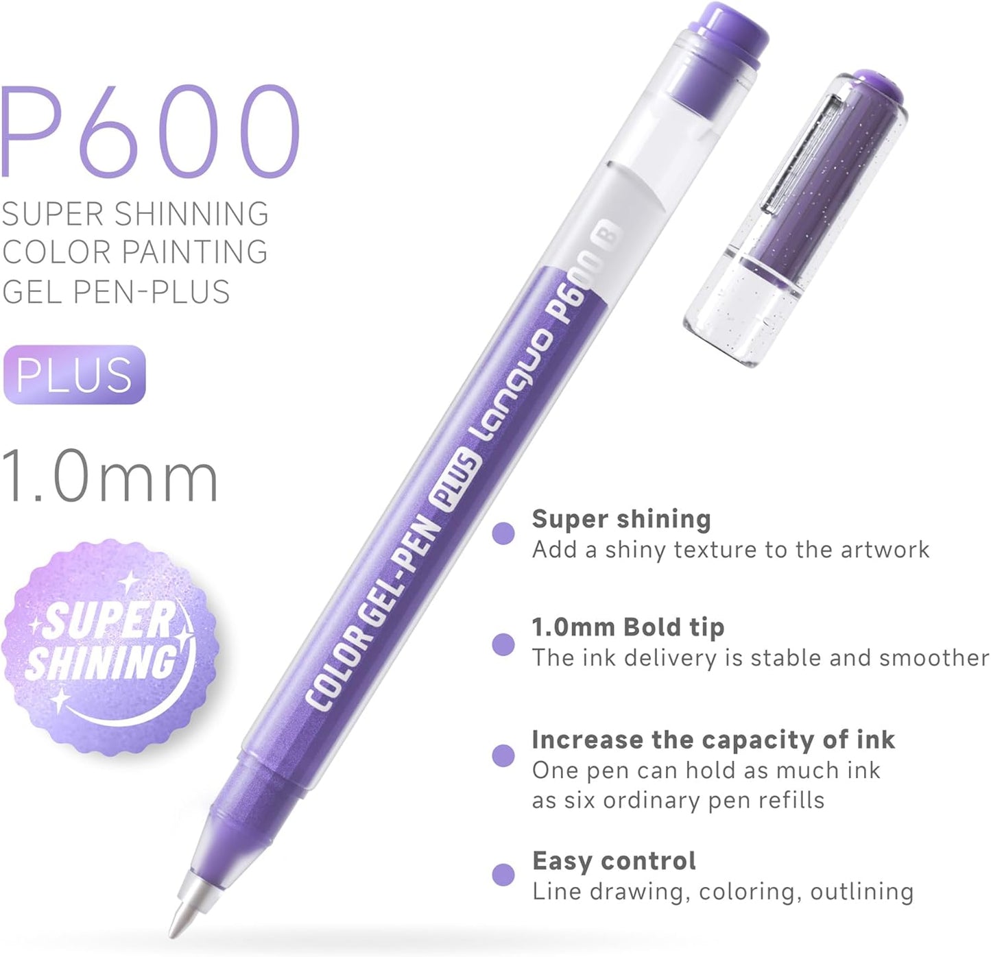 72 Color 1.0mm Glitter Markers for Adults Painting, Christmas Card Drawing, Birthday Blessing Graffiti, Art Bookkeeping DIY Pen