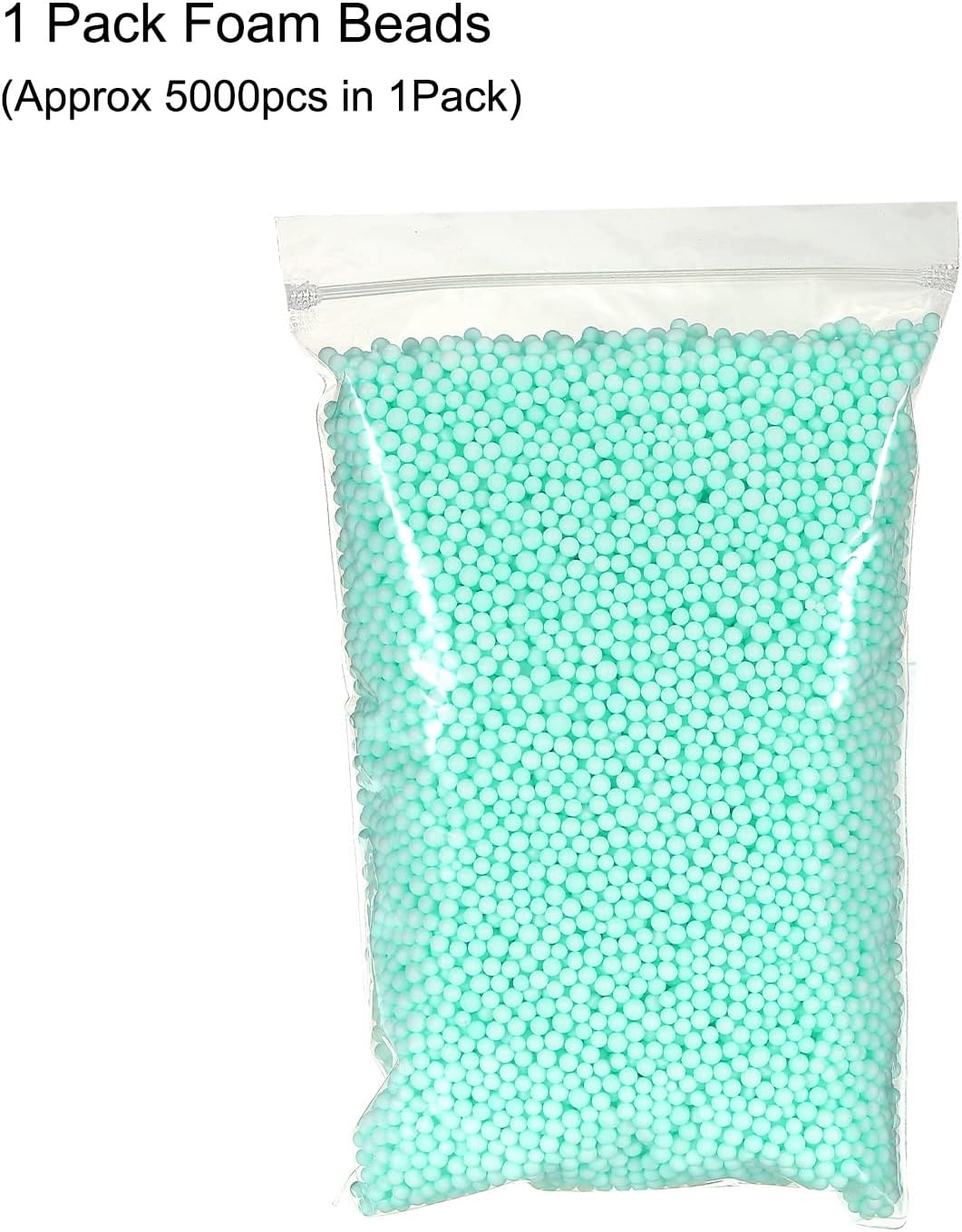 MECCANIXITY Foam Beads Foam Balls 4-6mm for Wedding and Party Decorations, Tiny Packing Balls, Arts DIY Crafts Supplies (Green,1 Pack Approx 5000pcs)