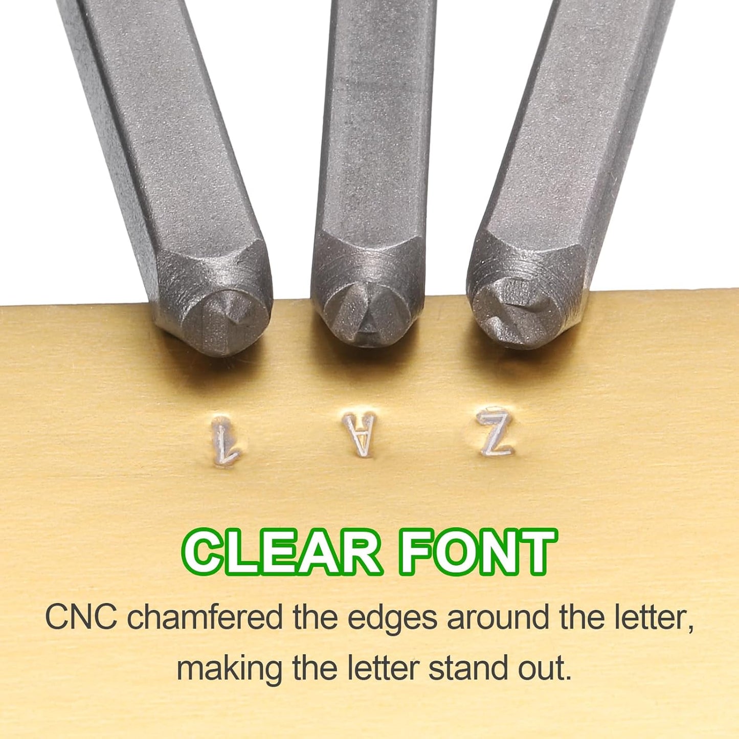 HARFINGTON 36pcs Metal Stamping Kit 1/8" (3mm) Steel Uppercase Letter and Number Punch Set (A-Z / 0-8 / "&" Symbol) Punch Press Tool with Case for Imprinting Metal Plastic Wood Leather