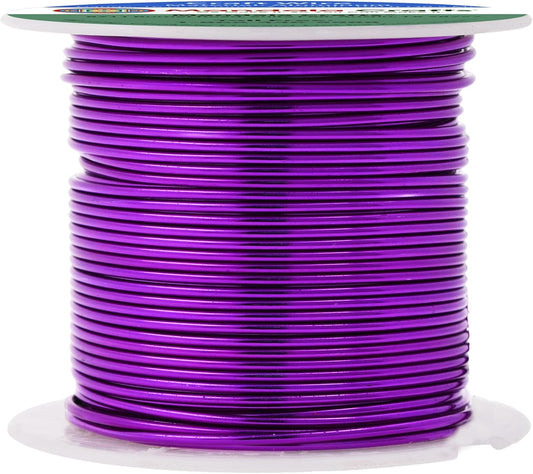Mandala Crafts 16 Gauge Anodized Aluminum Craft Wire for Jewelry Making - 100 FT Colored Flexible Purple Wire - Bendable for Bonsai Armature Crafting Sculpting
