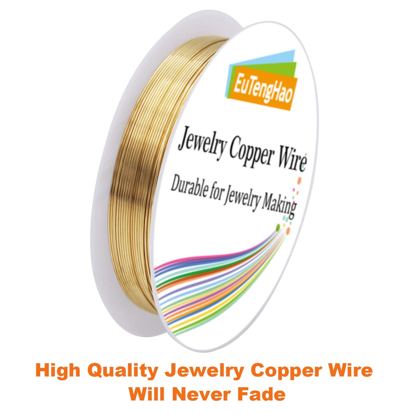 EuTengHao 6 Colors Jewelry Copper Wire Jewelry Beading Wire for Bracelet Necklaces Craft Jewelry Making Supplies (66 Yards,24 Gauge)