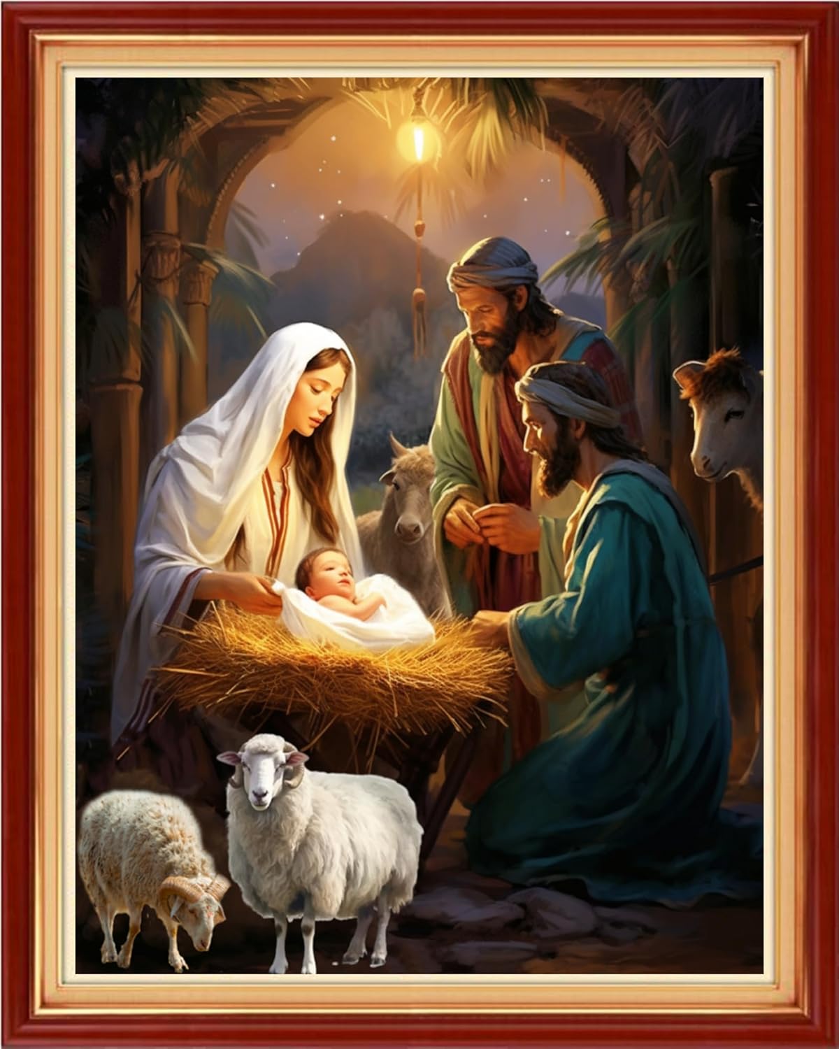 Dooxvey Cross Stitch Kits for Adults Beginners,Full Range of Cross-Stitch Stamped Kits Needlepoint Kits for Beginners Embroidery Kits 11CT Cross Stitch Patterns-Nativity 16x20 inch, Manual Arts 40