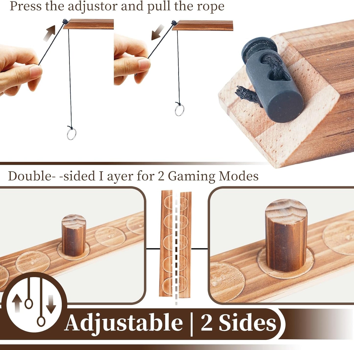 Ring toss Game, Large Base Hook and Ring Game, Hook and Ring Throwing Game for Adults Kids, Family-Friendly Indoor Holiday Fun or Outdoor Patio Games