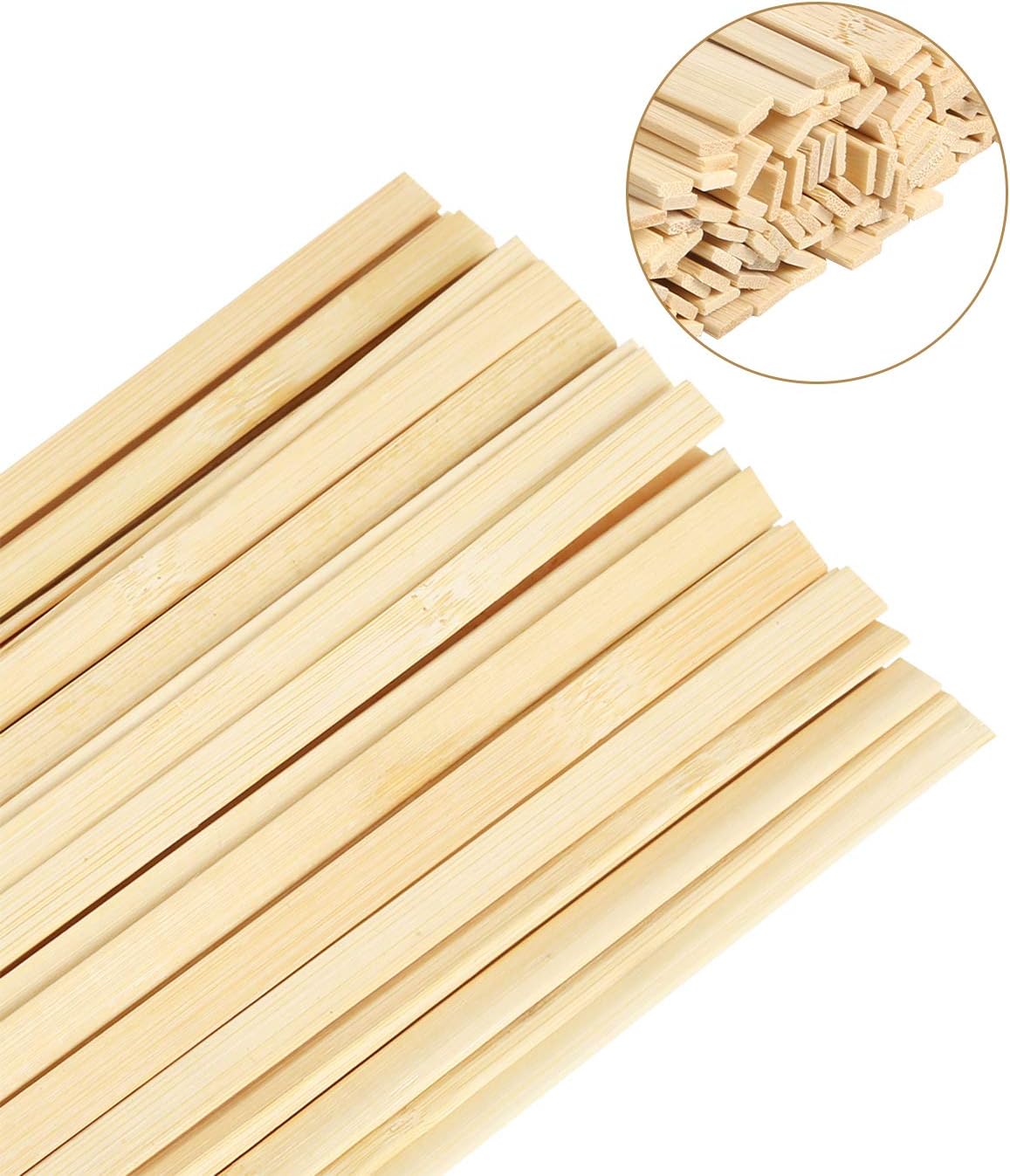 Pllieay 100 Pieces Bamboo Sticks for Craft, Wood Strips Wooden Extra Long Sticks for Crafting (15.75 Inches Length × 0.35 Inches Width)