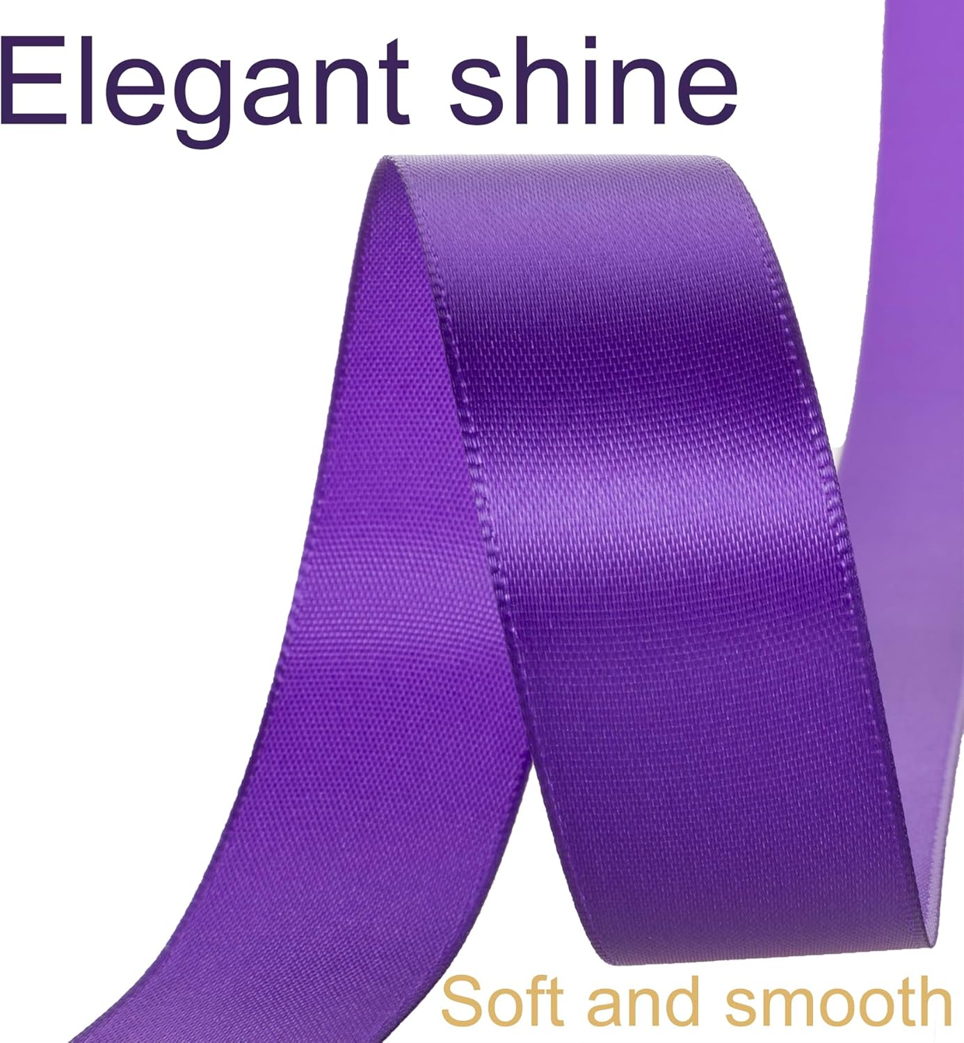 1 Inch Purple Ribbon, 50 Yards Craft Polyester Satin Ribbon Perfect for Gift Wrapping, Handmade Roses, Wedding Party Decorations and DIY Crafts
