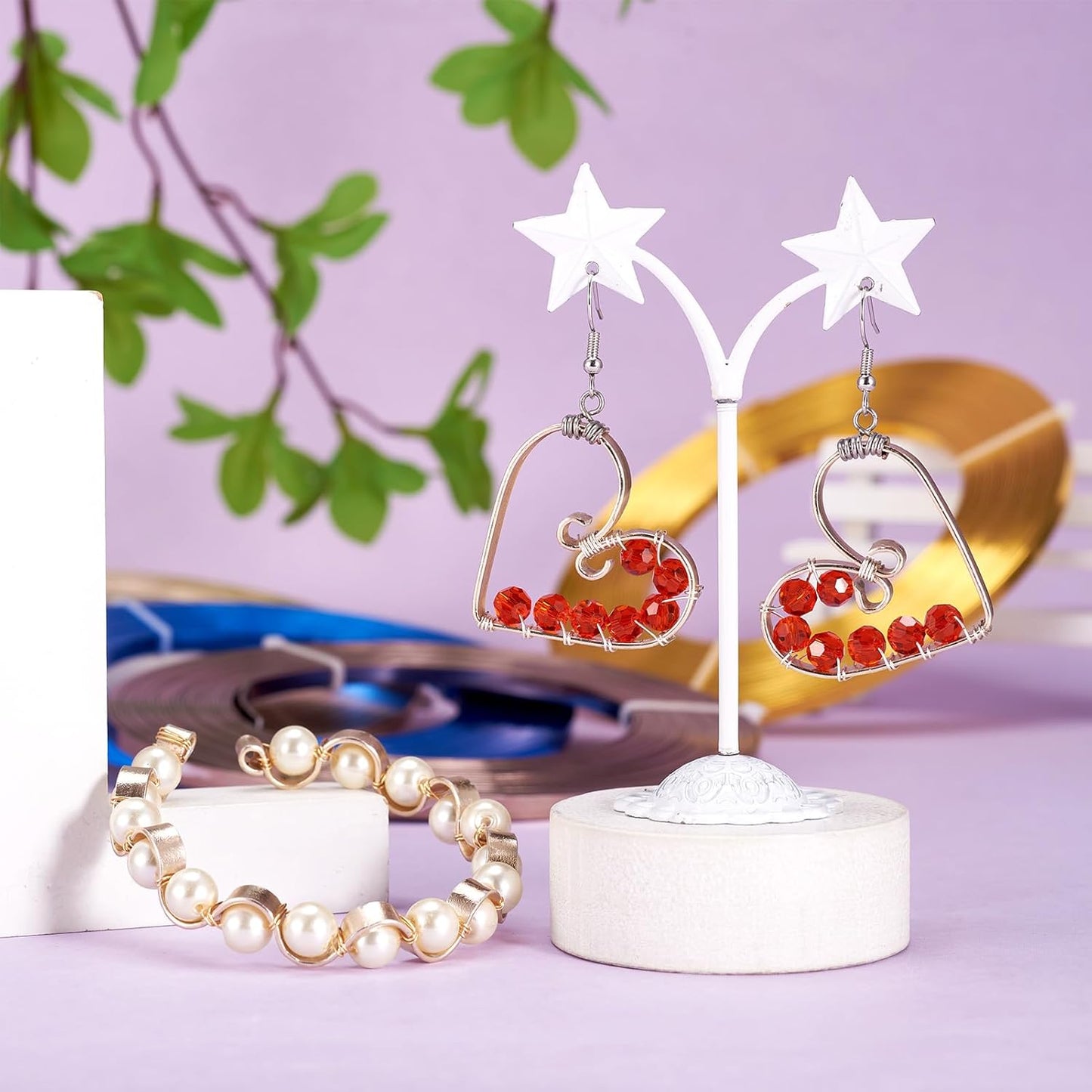 Fashewelry 32.8Ft 5mm Aluminum Flat Wire Gold Bendable Metal Craft Wire Strip for Bezel Sculpting Armature Jewelry Making Gem Metal Wrap