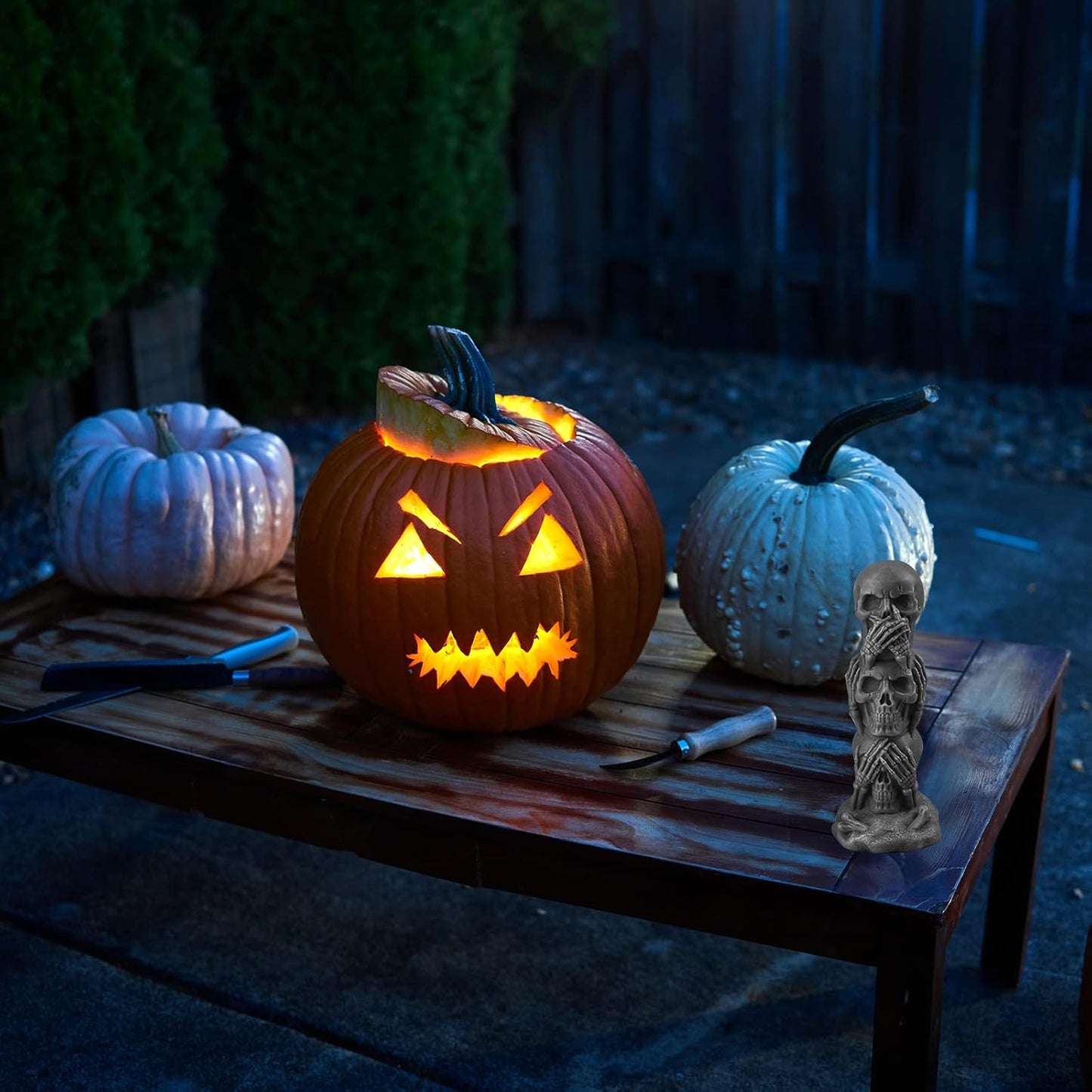 TOPYS 3D Skull Candle Silicone Mold Halloween Party Supplies DIY Resin Skull Mould for Plaster Decoration Clay Soap Making Cake Fondant Mould Festival Gifts